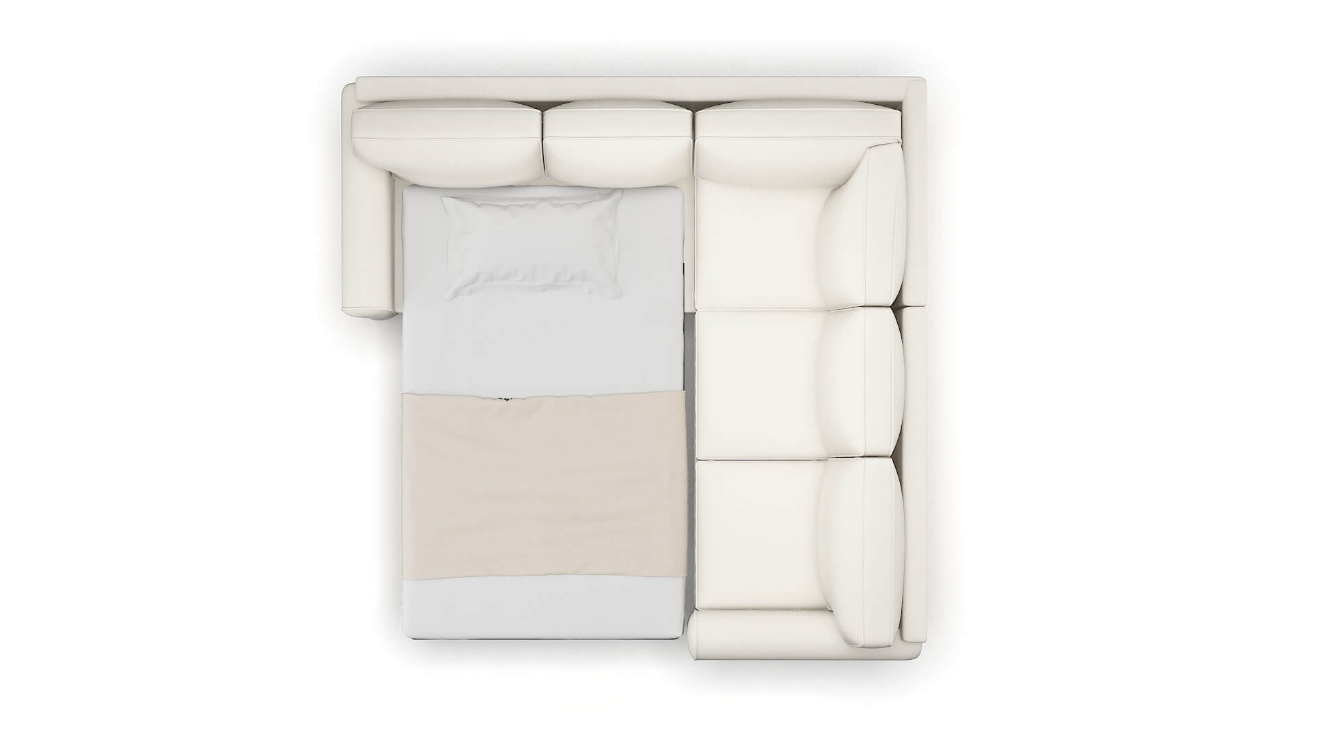 Augusta Chance Bone Sectional Sleeper Espresso legs 3