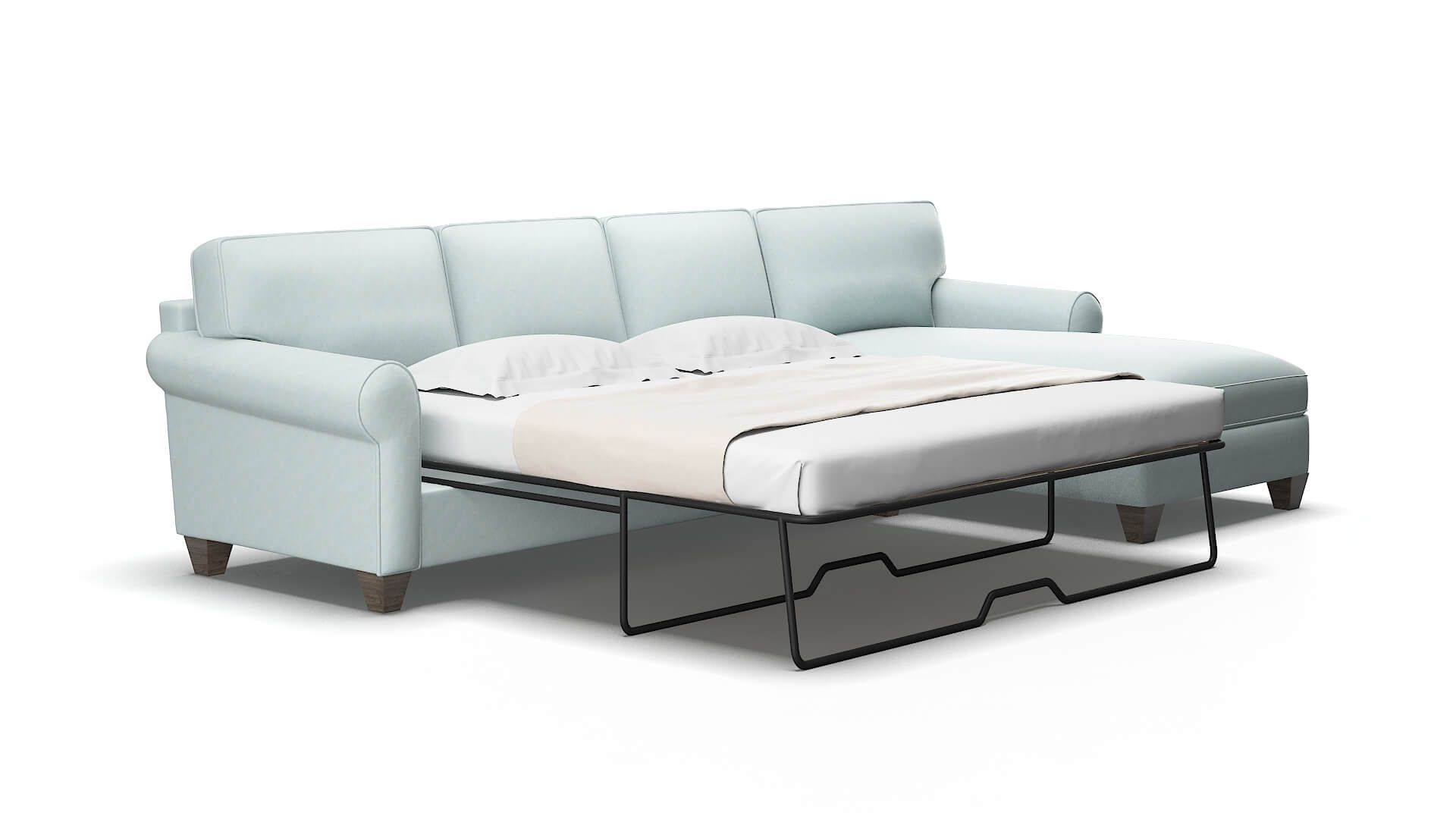 Augusta Clyde cornflower Panel sleeper Espresso Legs  2