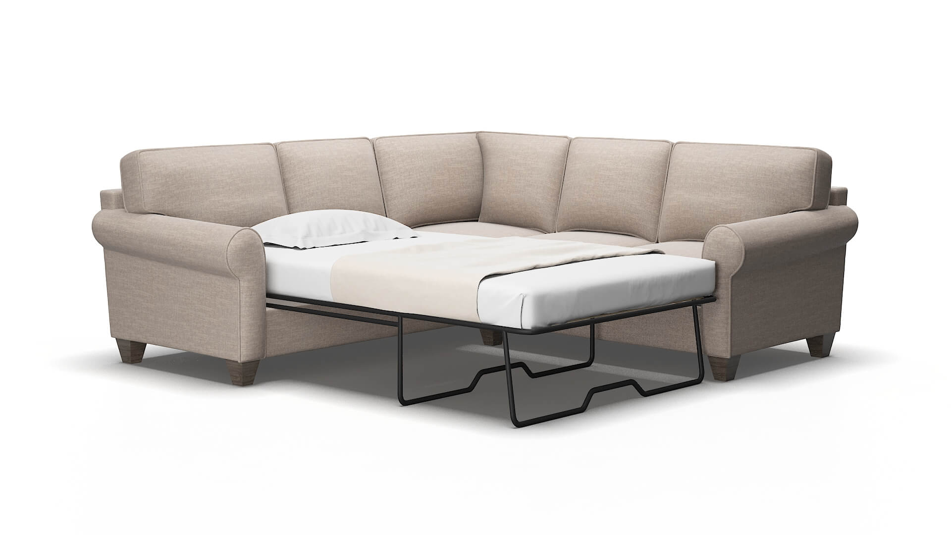 Augusta Clyde Dolphin Sectional Sleeper Espresso legs 2