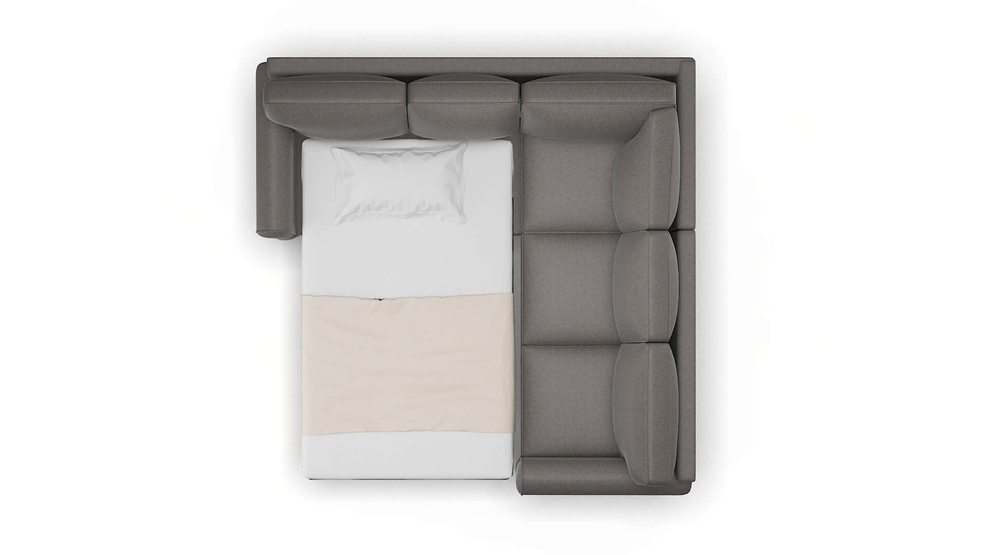 Augusta Cosmo Charcoal Sectional Sleeper Espresso legs 3