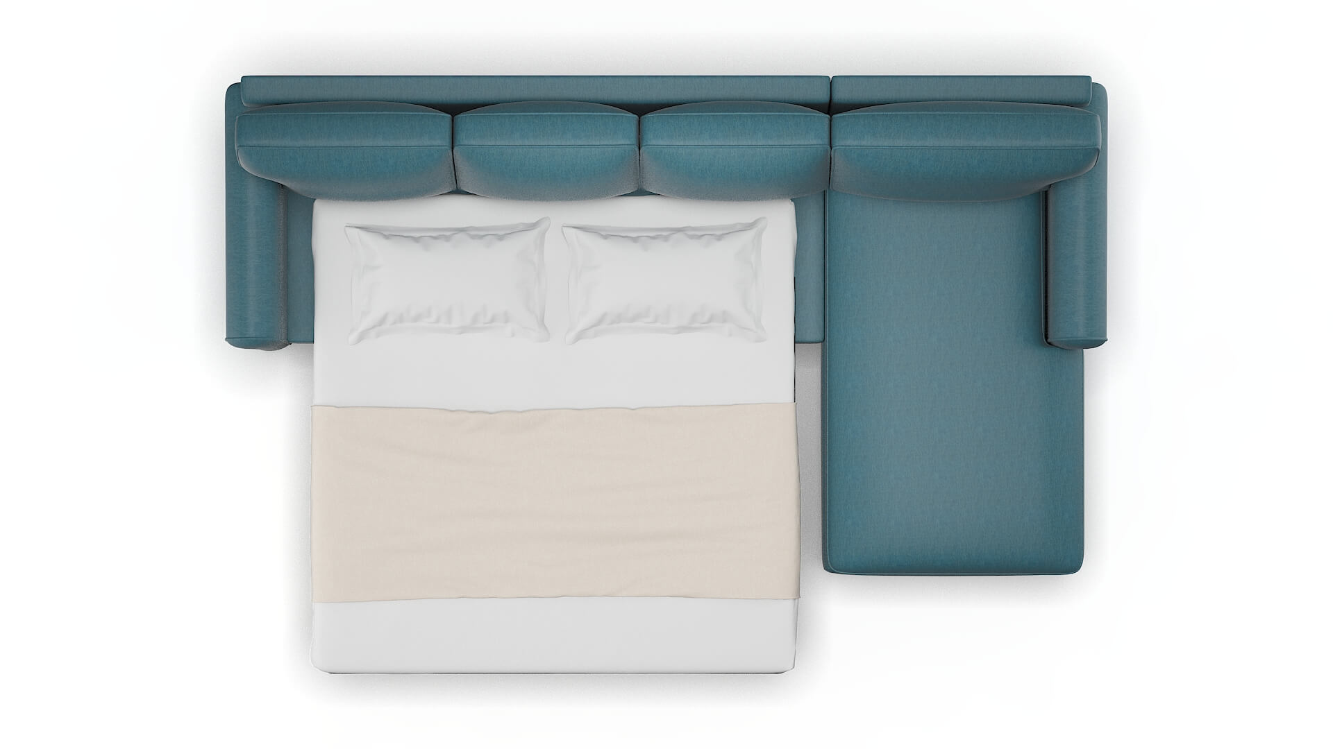 Augusta Cosmo Teal Panel Sleeper Espresso legs 3