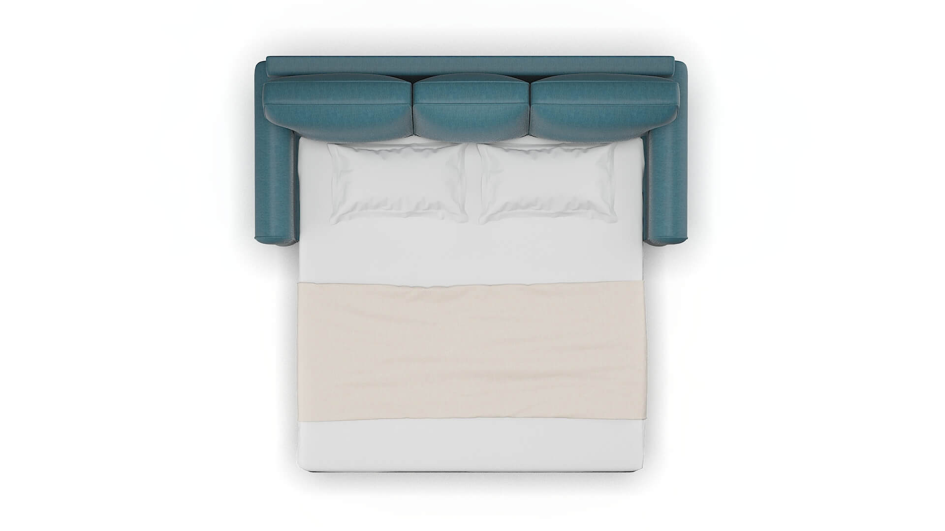 Augusta Cosmo Teal Sofa Sleeper Espresso legs 3