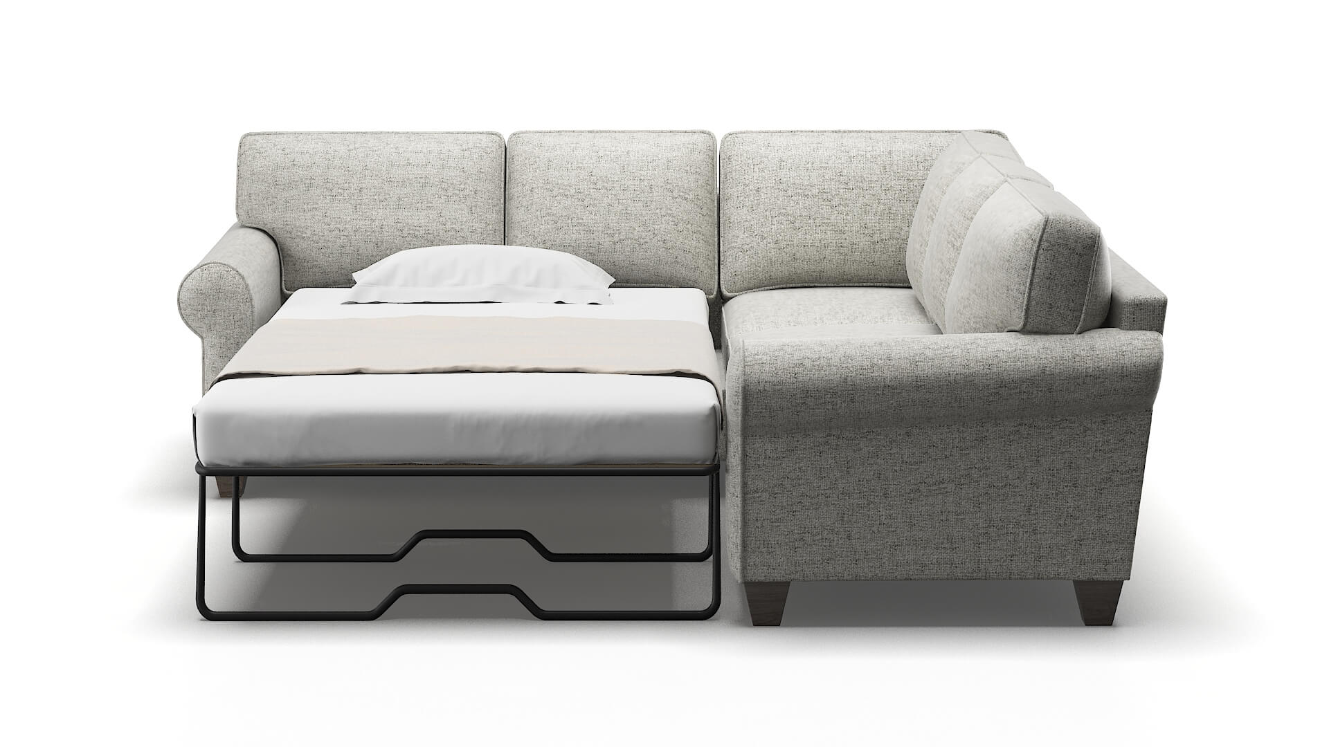 Augusta Derby Ash Sectional Sleeper Espresso legs 1