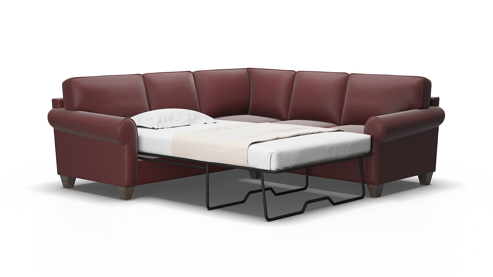 Augusta Derby berry Sectional sleeper Espresso Legs  2