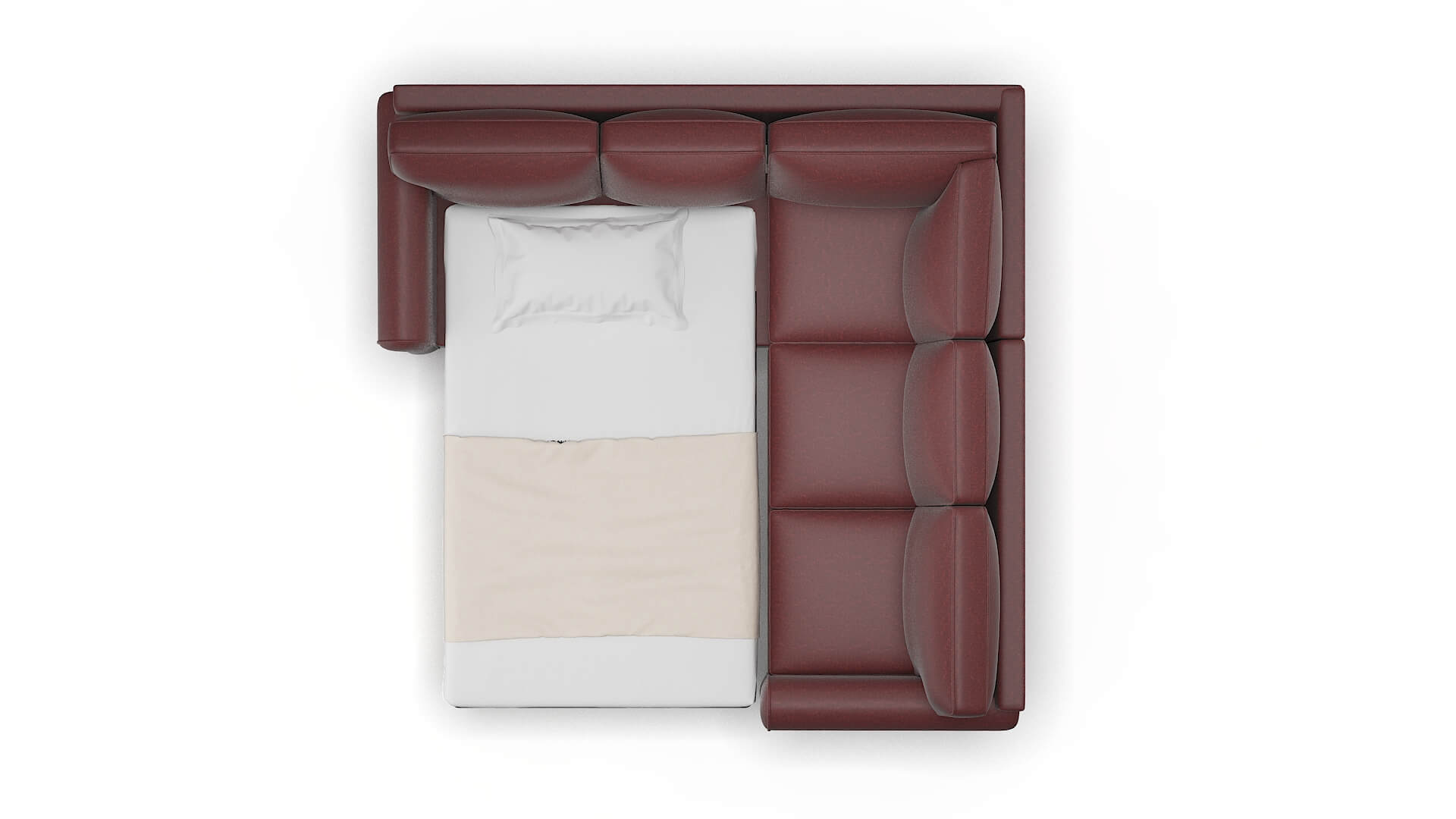 Augusta Derby Berry Sectional Sleeper Espresso legs 3