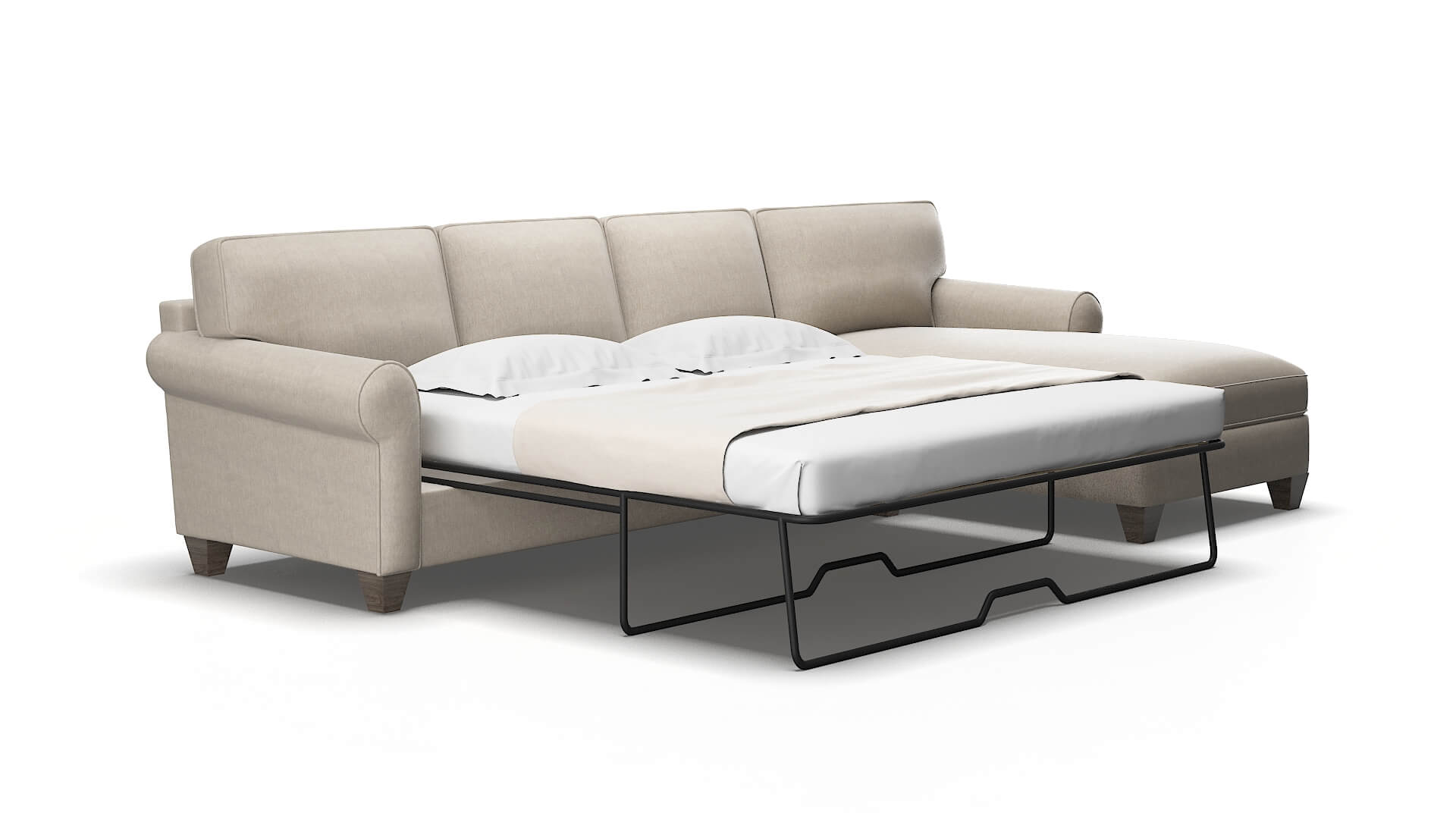 Augusta Derby linen Panel sleeper Espresso Legs  2