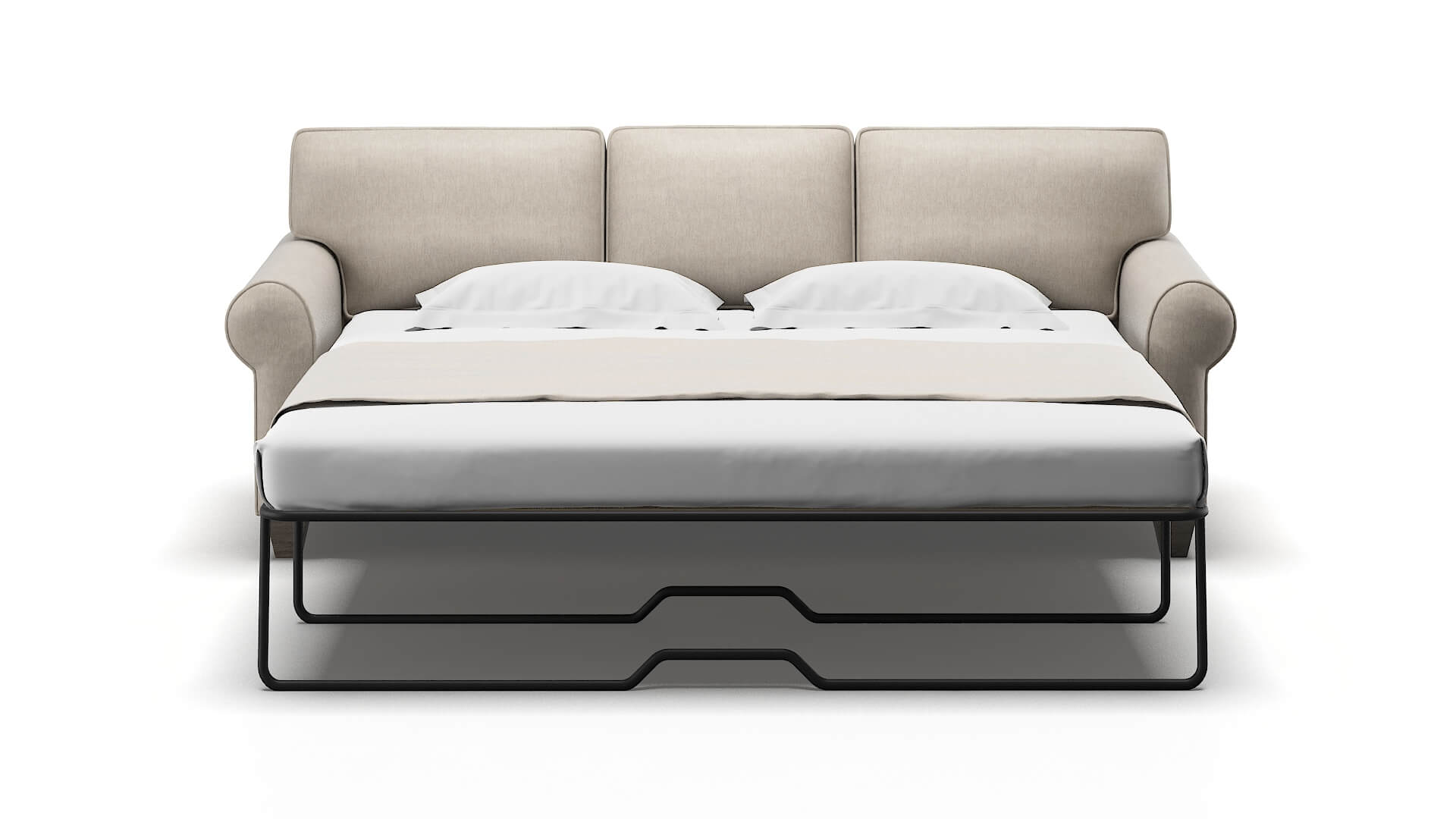 Augusta Derby Linen Sofa Sleeper Espresso legs 1