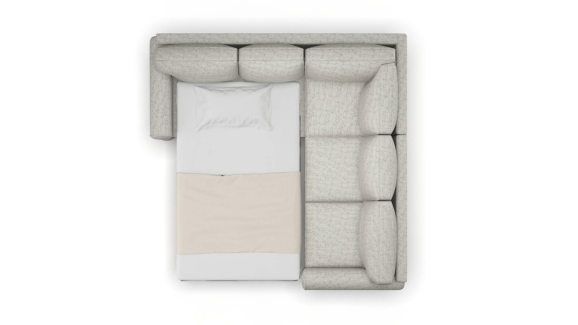 Augusta Derby Silver Sectional Sleeper Espresso legs 3