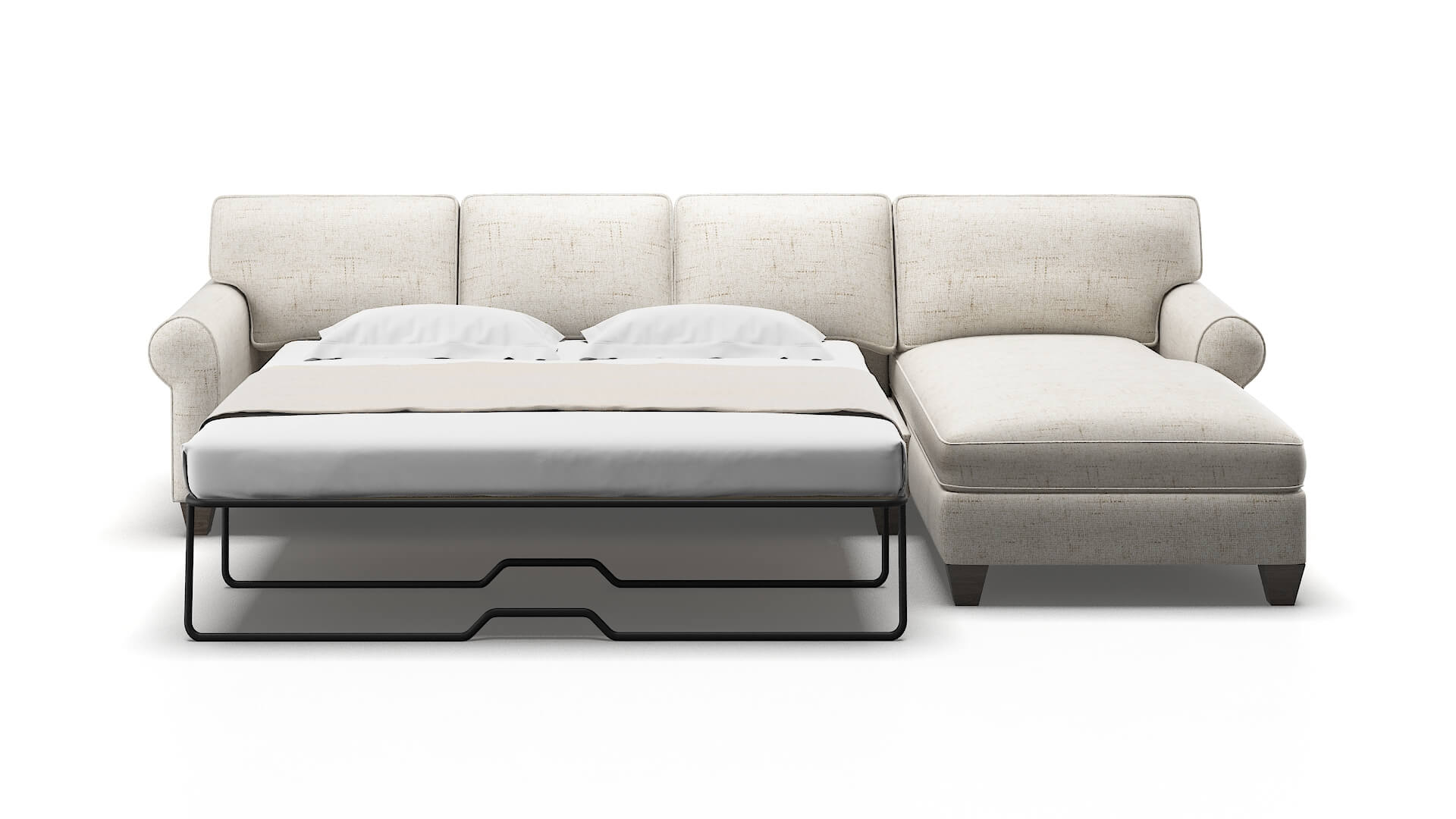 Augusta Derby Taupe Panel Sleeper Espresso legs 1