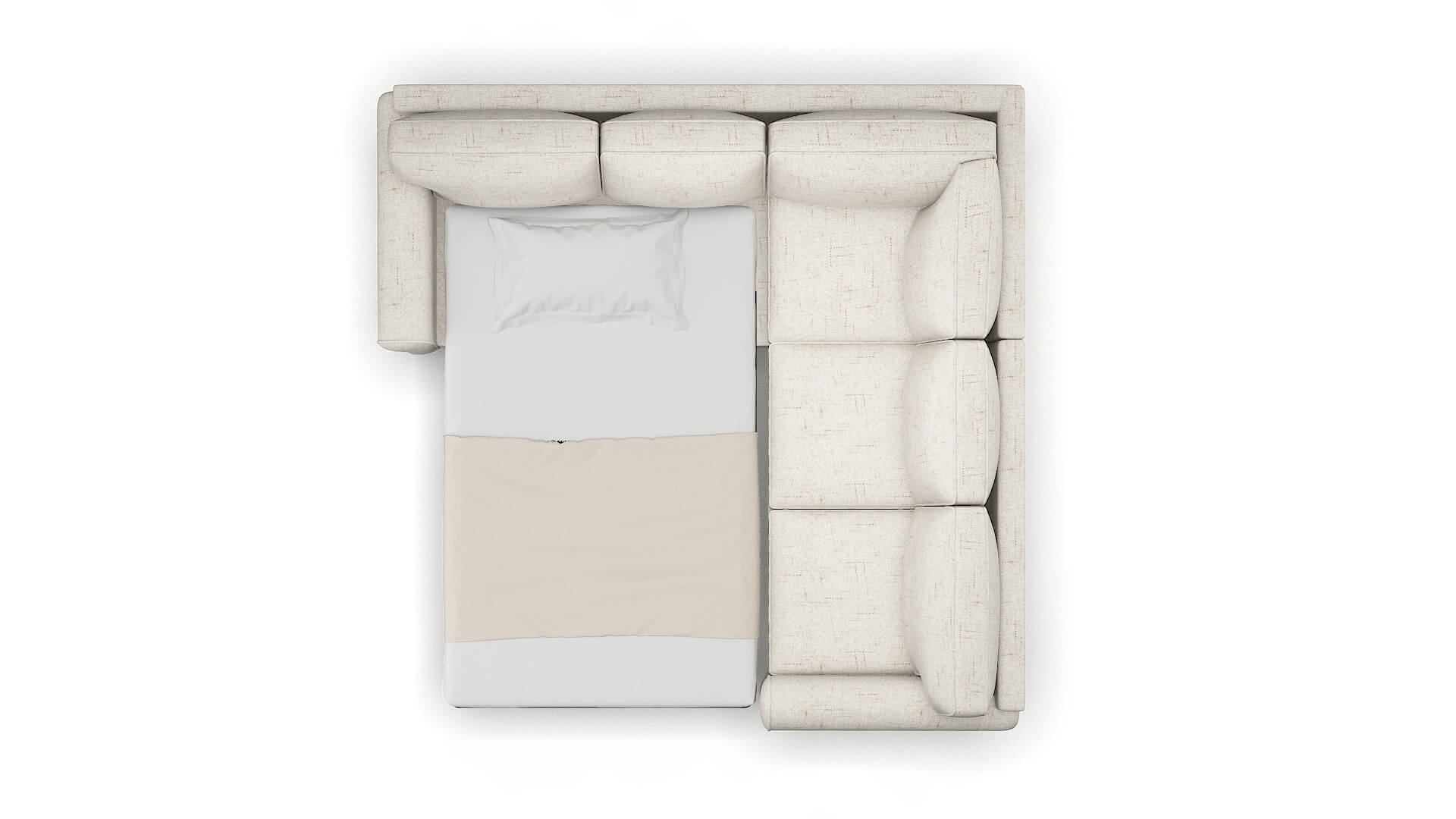 Augusta Derby Taupe Sectional Sleeper Espresso legs 3