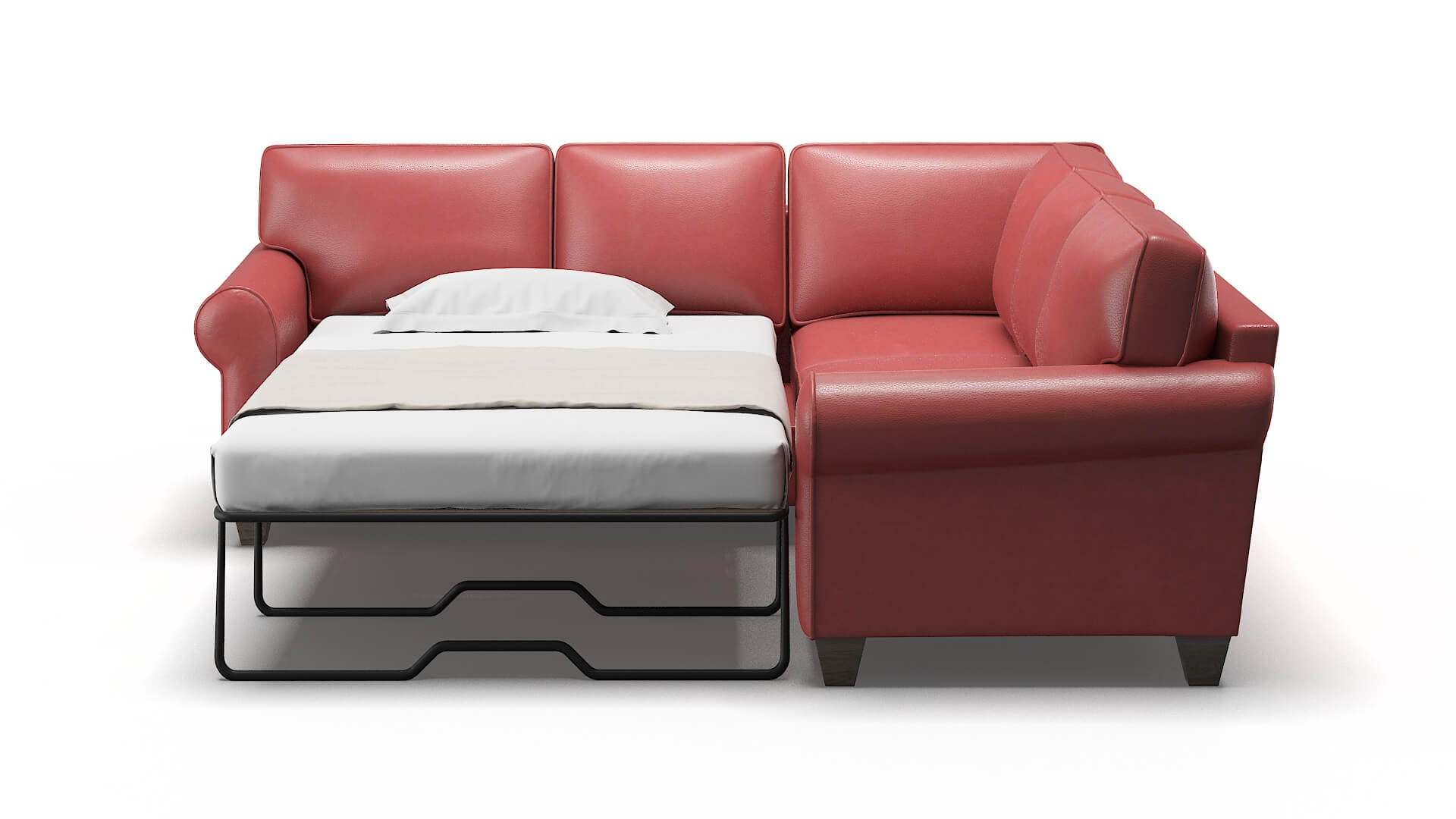 Augusta Dillion Cordovan Sectional Sleeper Espresso legs 1