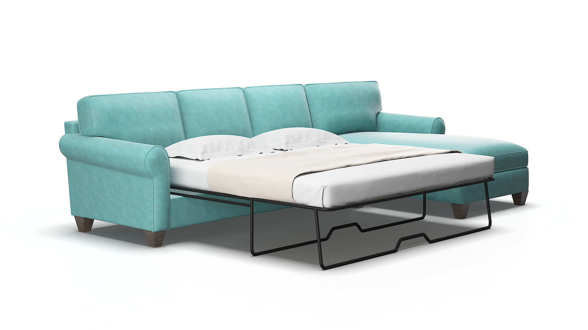 Augusta Dream_d French_blue Panel Sleeper espresso legs 2