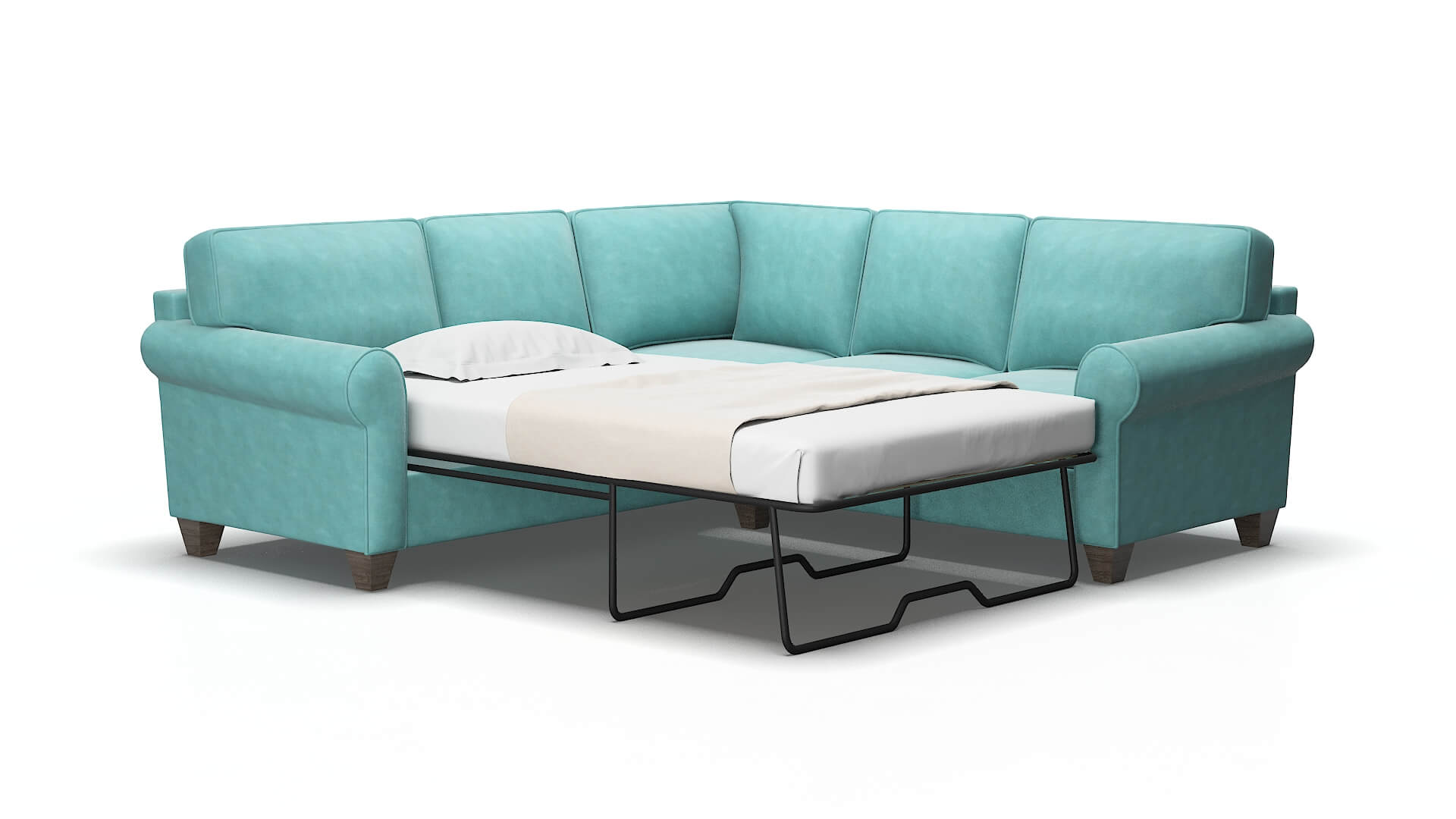 Augusta Dream_d French_blue Sectional Sleeper espresso legs 2