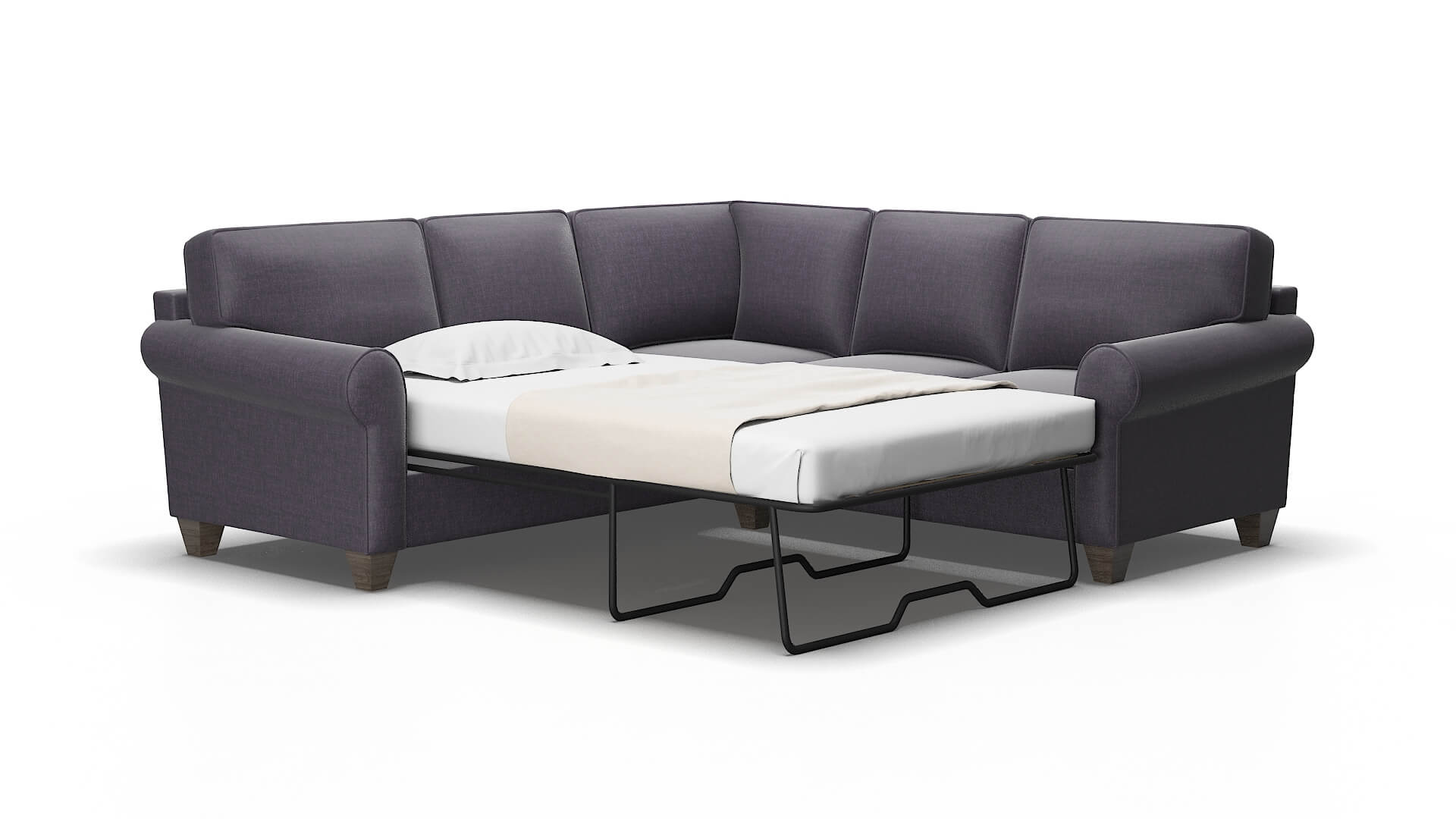 Augusta Durham ink Sectional sleeper Espresso Legs  2