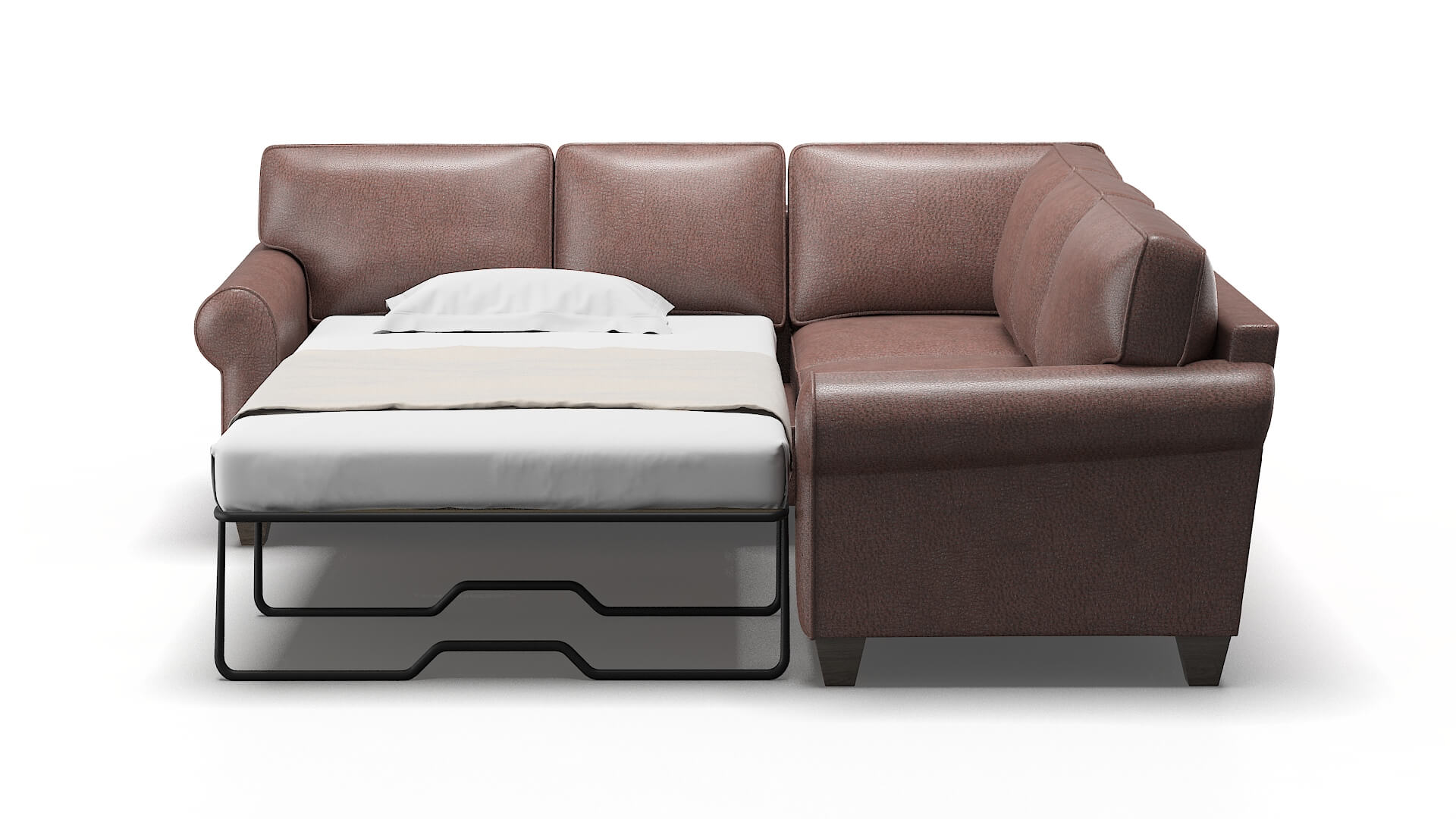 Augusta Ford Brown Sectional Sleeper Espresso legs 1
