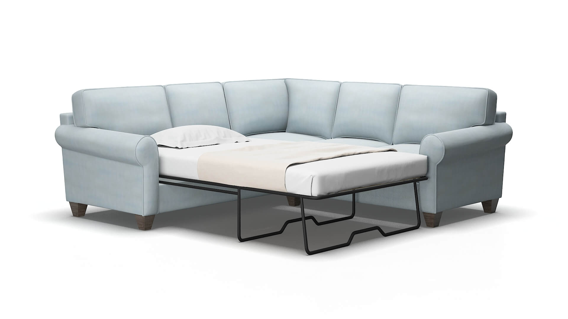 Augusta Hathaway aqua Sectional sleeper Espresso Legs  2