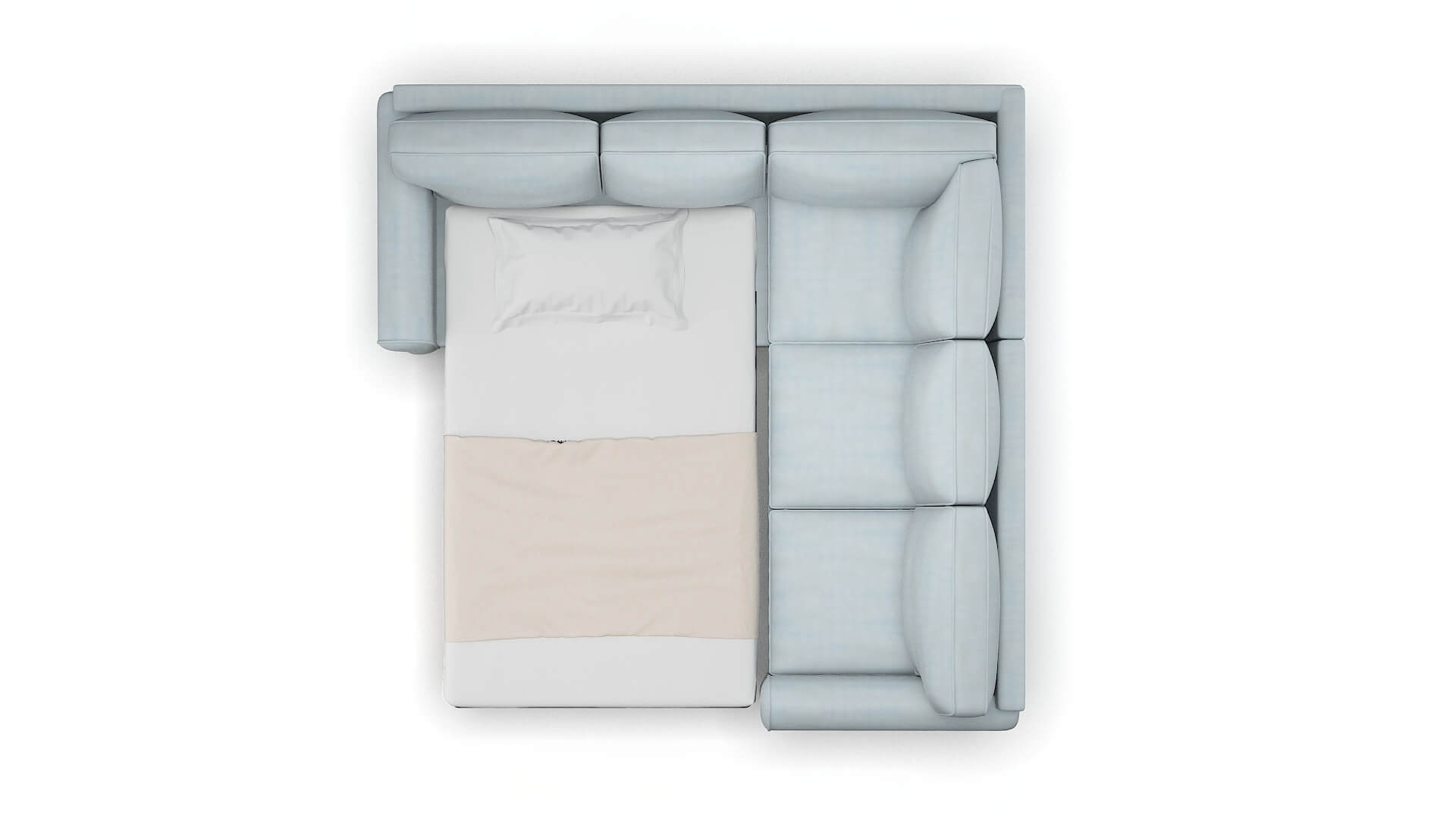 Augusta Hathaway Aqua Sectional Sleeper Espresso legs 3