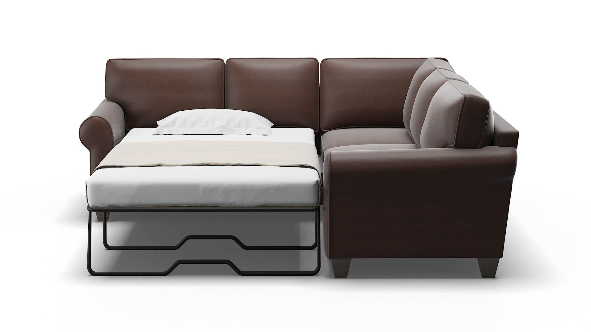 Augusta Insight Cafe Sectional Sleeper Espresso legs 1