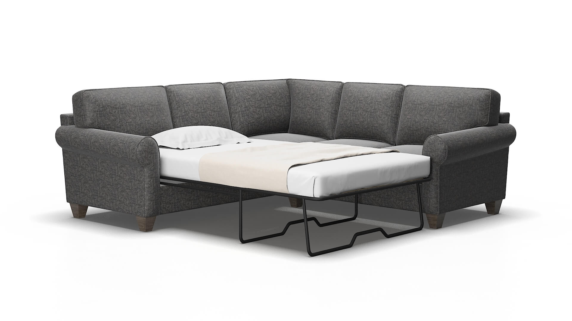Augusta Insight charcoal Sectional sleeper Espresso Legs  2