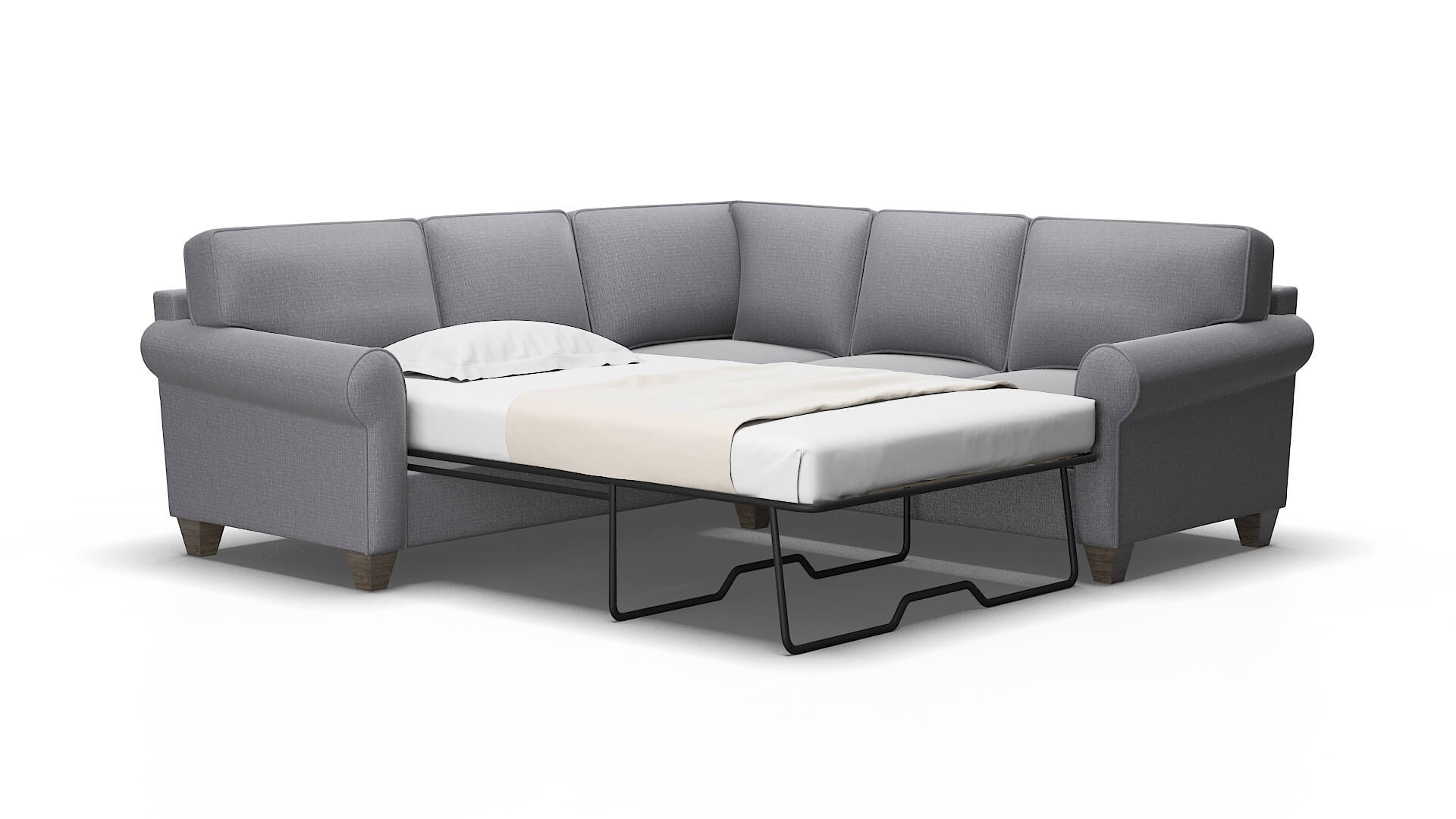 Augusta Insight denim Sectional sleeper Espresso Legs  2