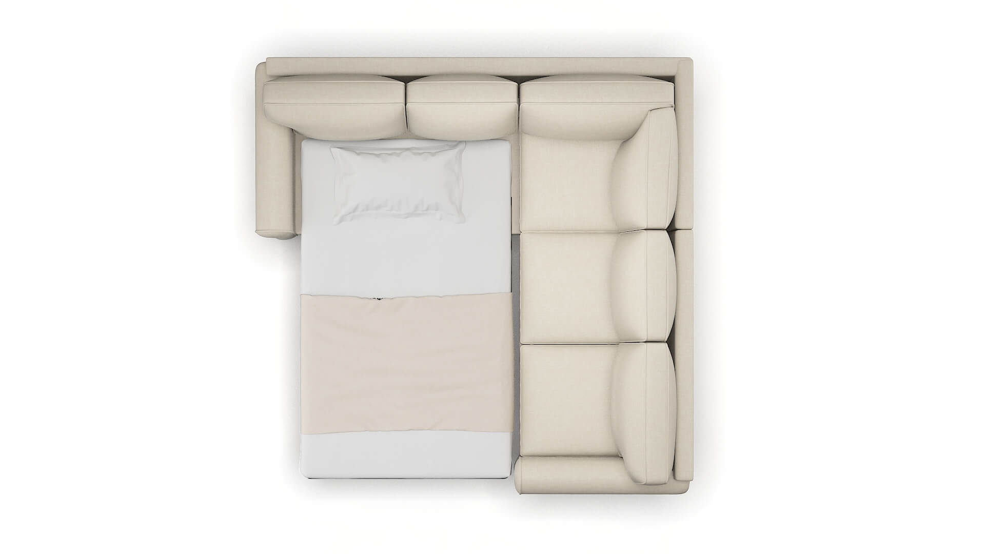 Augusta Keylargo Almond Sectional Sleeper Espresso legs 3