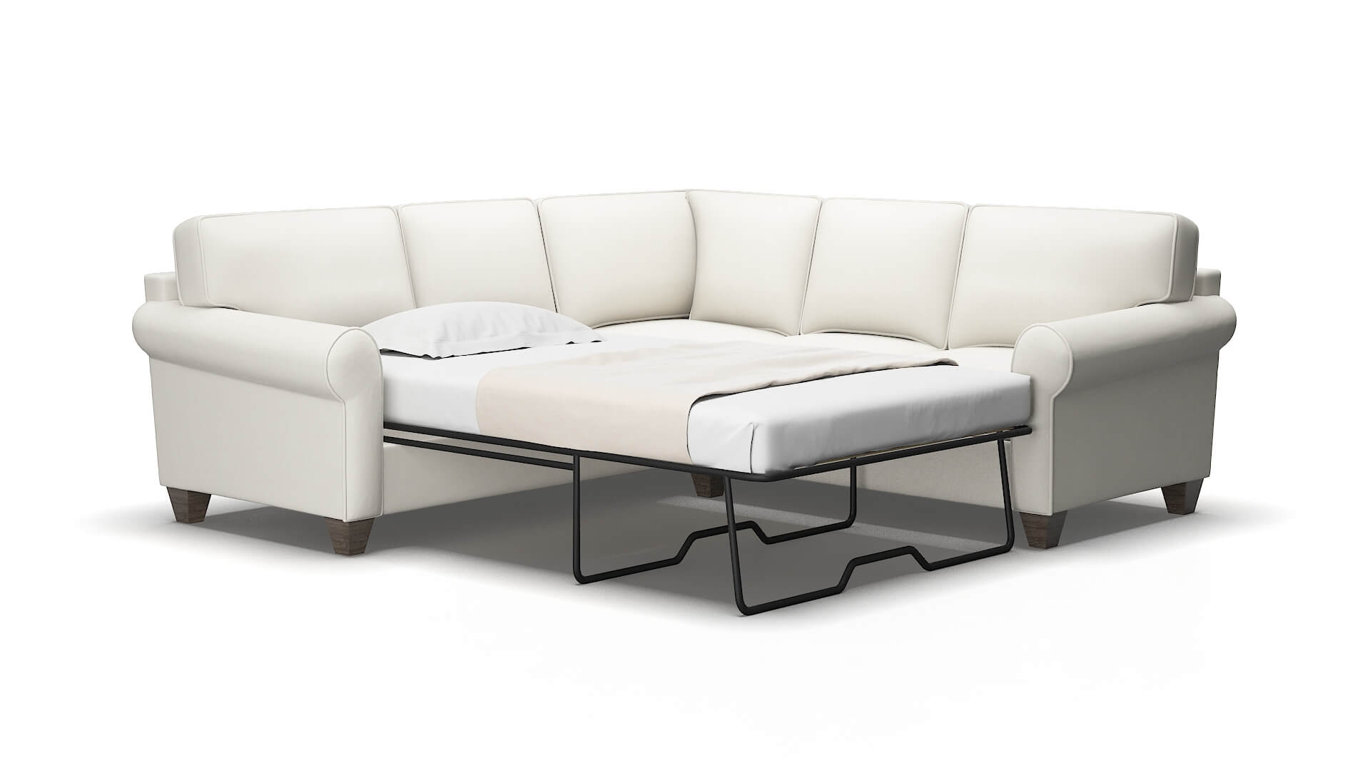 Augusta Keylargo oatmeal Sectional sleeper Espresso Legs  2