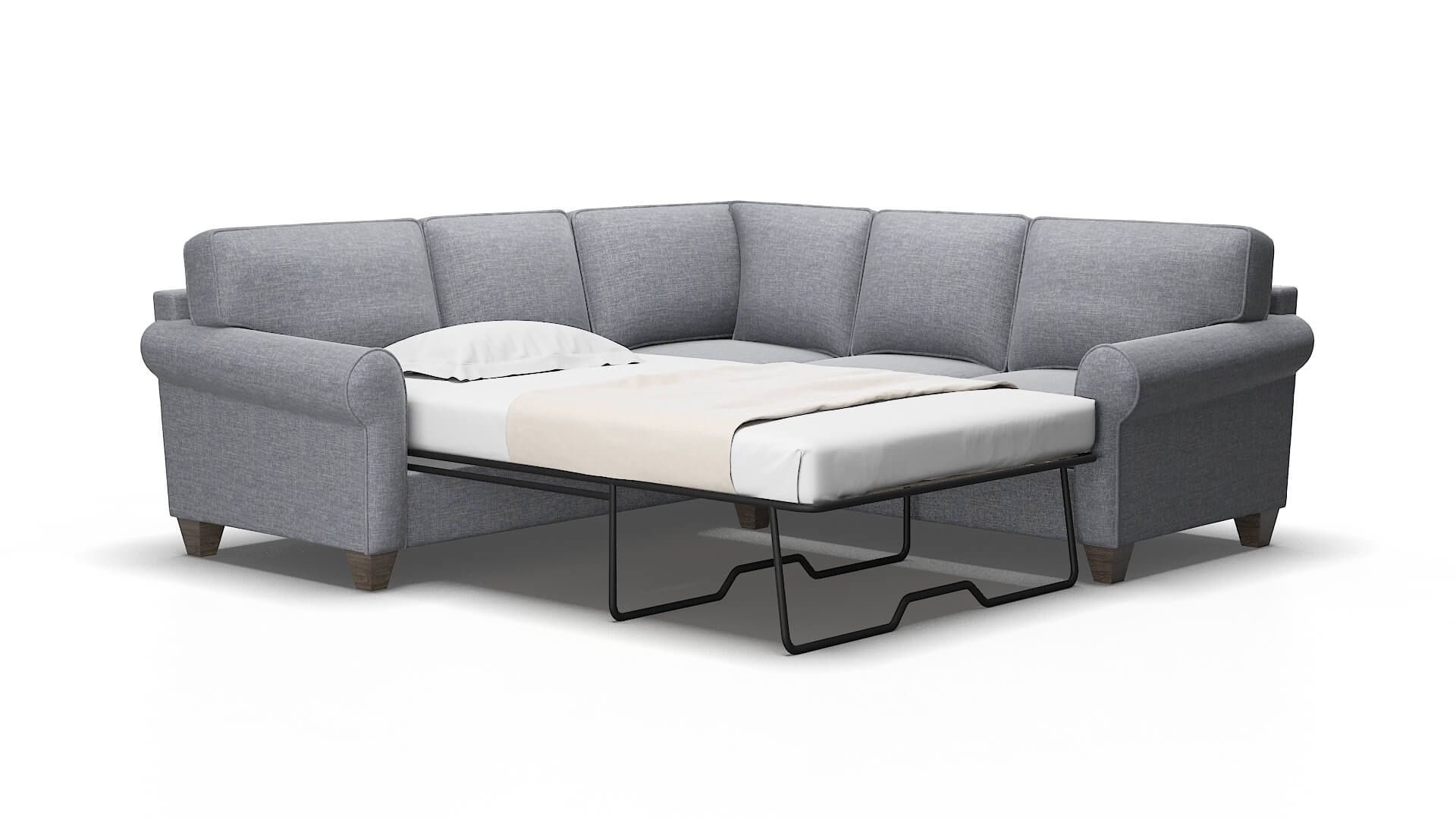 Augusta Lana ash Sectional sleeper Espresso Legs  2