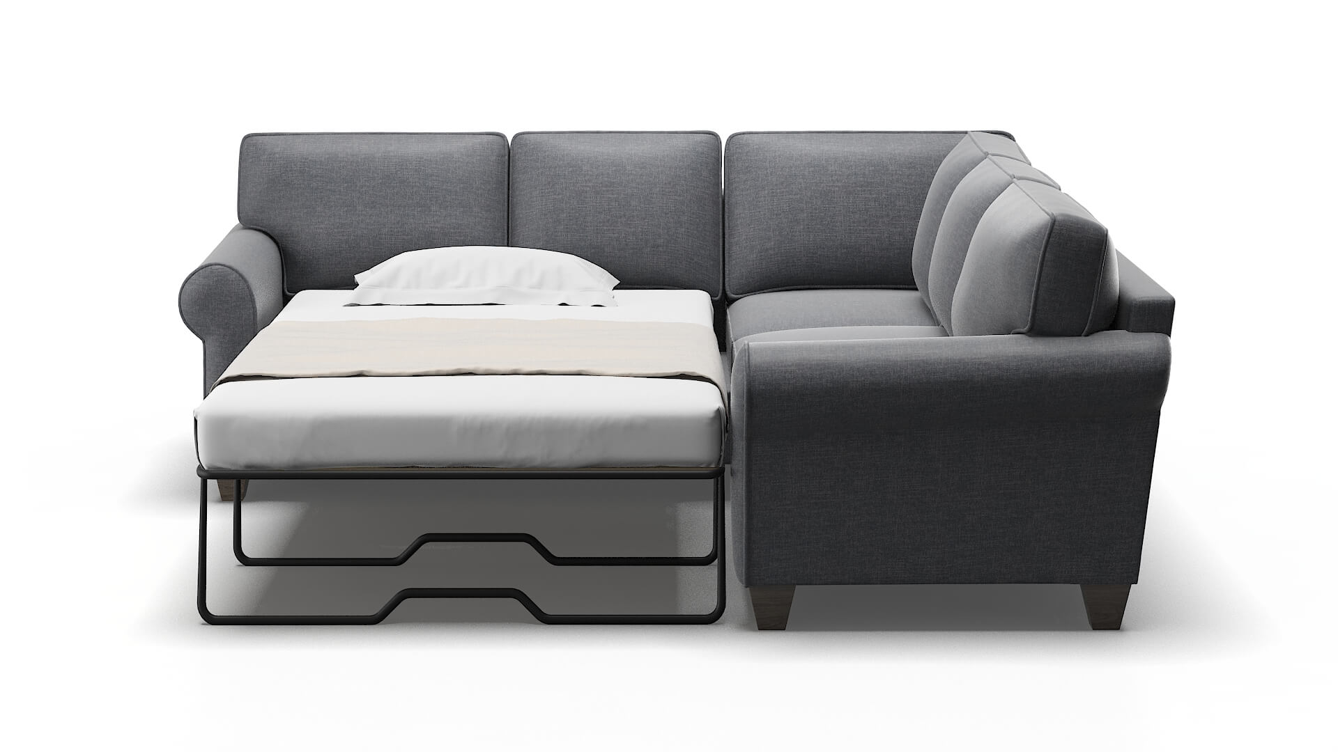 Augusta Lana Onyx Sectional Sleeper Espresso legs 1