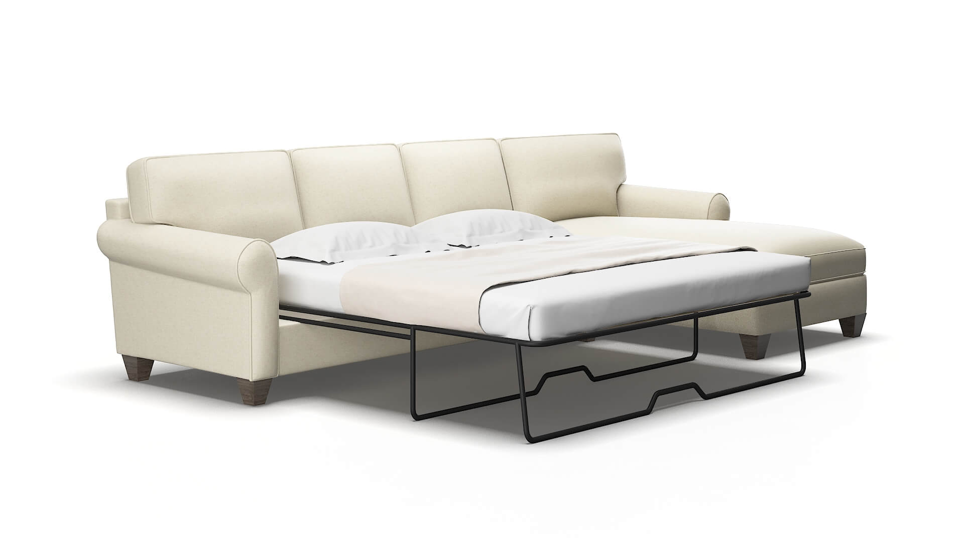 Augusta Lana Sand Panel Sleeper Espresso legs 2