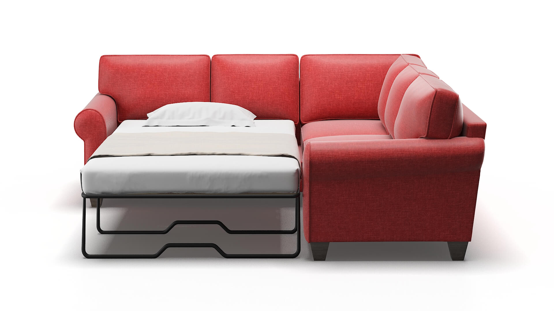 Augusta Leslie Poppy Sectional Sleeper Espresso legs 1