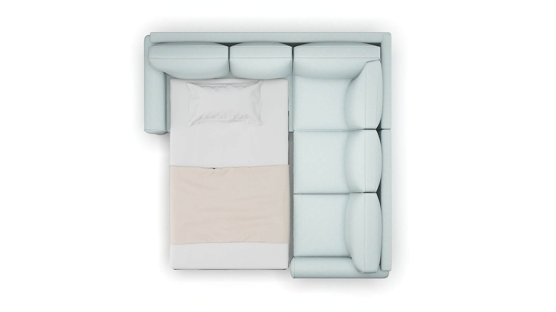 Augusta Leslie Robins_egg Sectional Sleeper Espresso legs 3