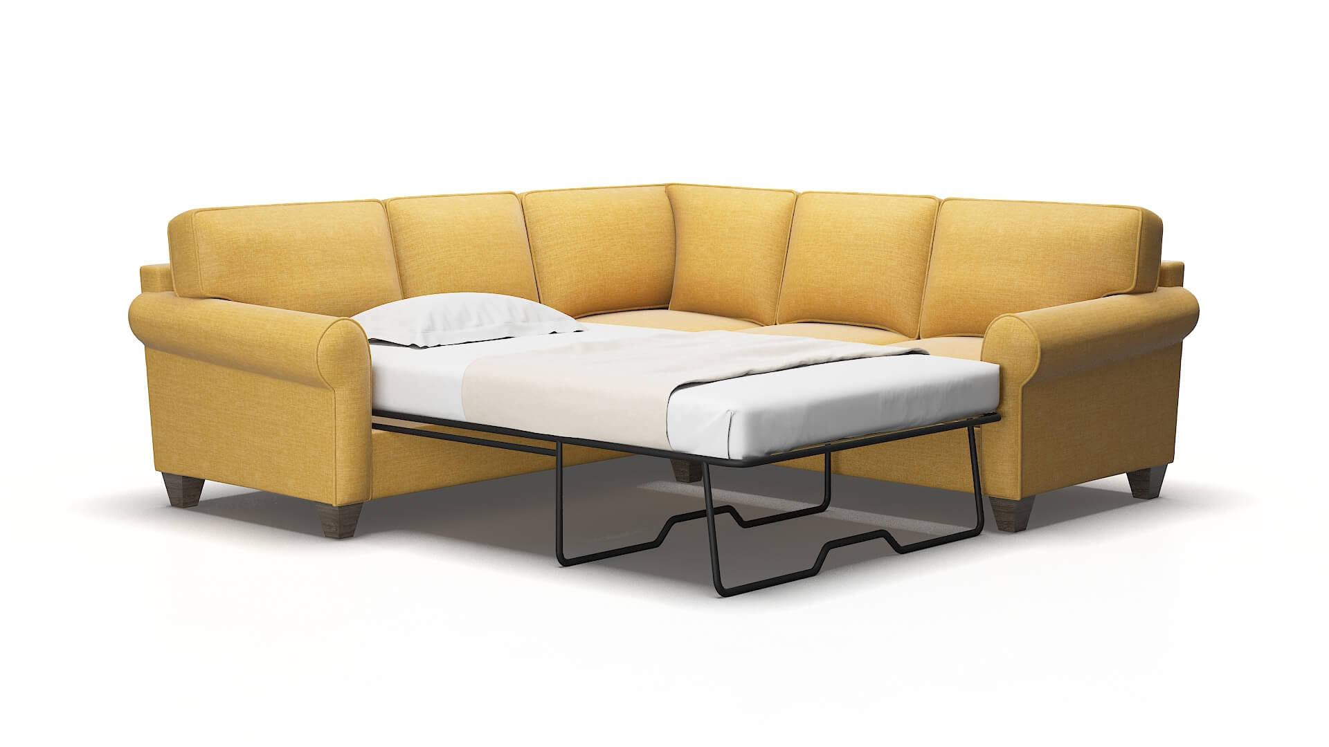 Augusta Leslie Saffron Sectional Sleeper espresso legs 2
