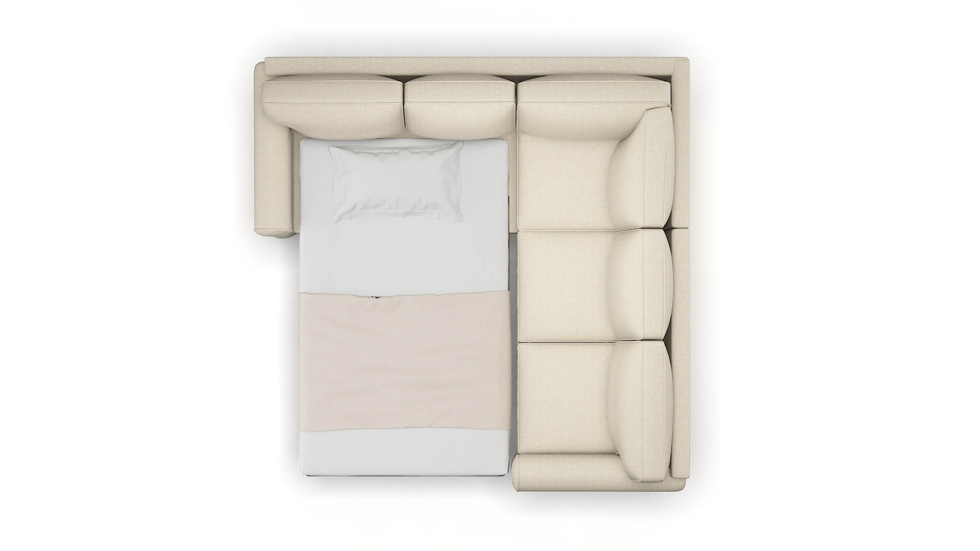 Augusta Malibu Sand Sectional Sleeper Espresso legs 3