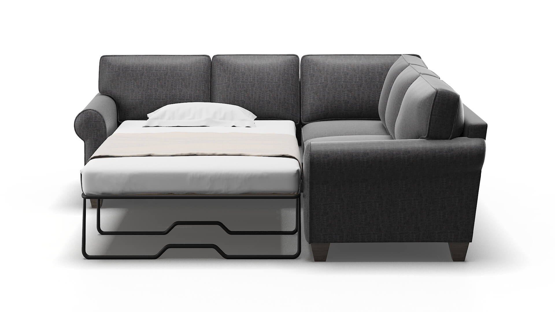 Augusta Marcy Baltic Sectional Sleeper Espresso legs 1