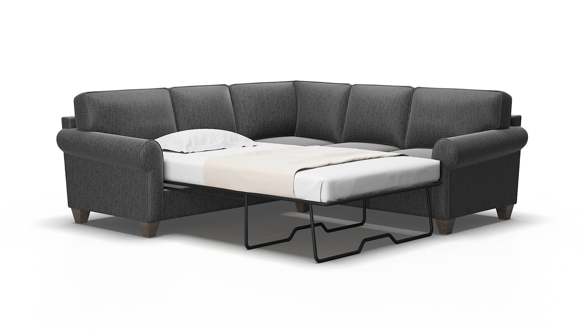 Augusta Marcy Baltic Sectional Sleeper Espresso legs 2
