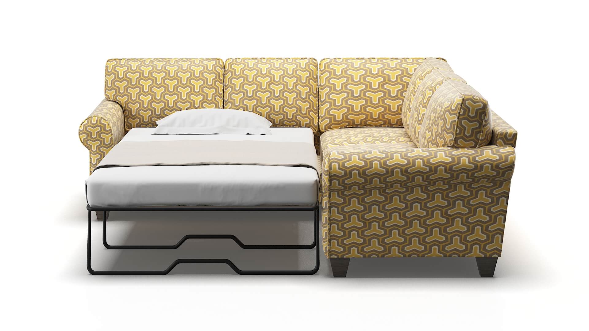 Augusta Merci Dijon Sectional Sleeper Espresso legs 1