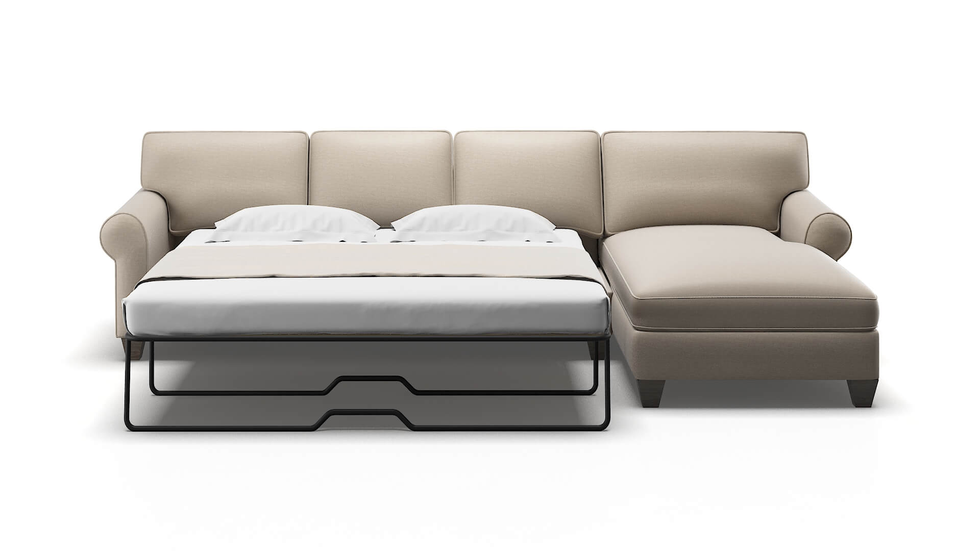 Augusta Naples Almond Panel Sleeper Espresso legs 1