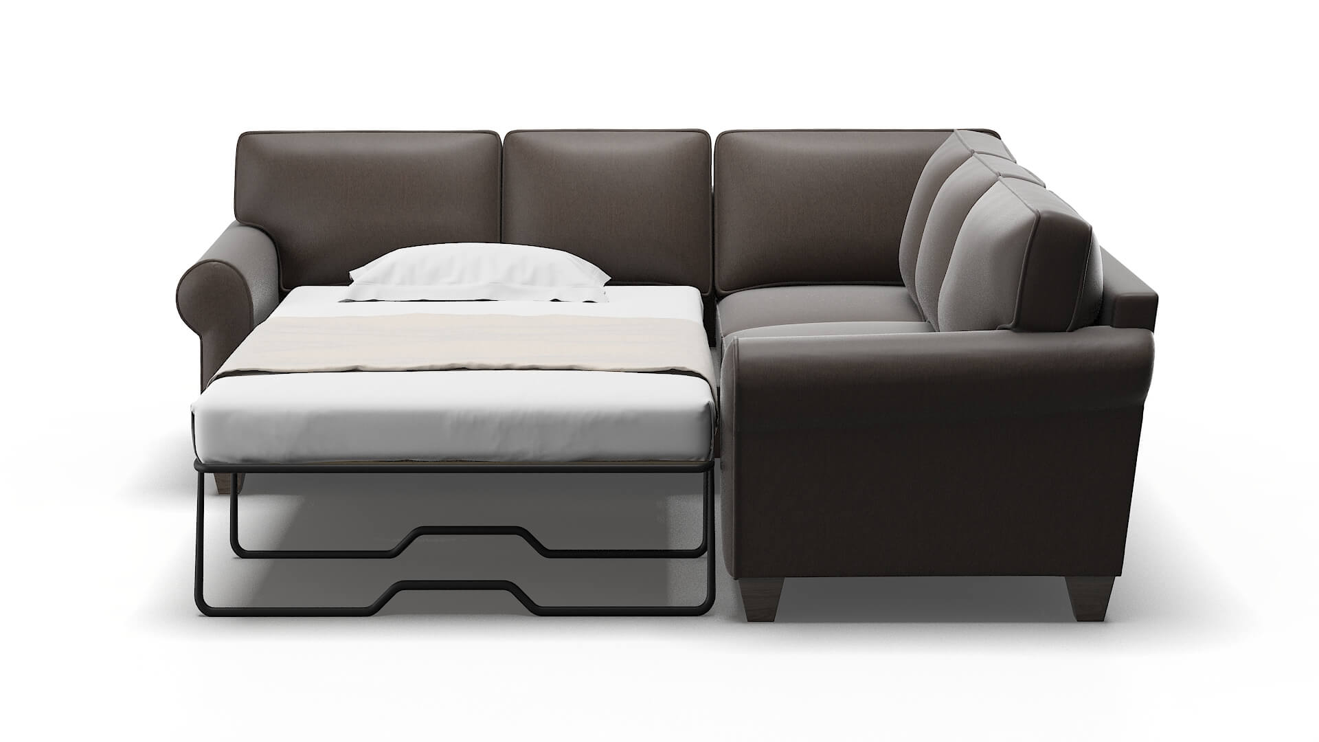 Augusta Naples Graphite Sectional Sleeper Espresso legs 1