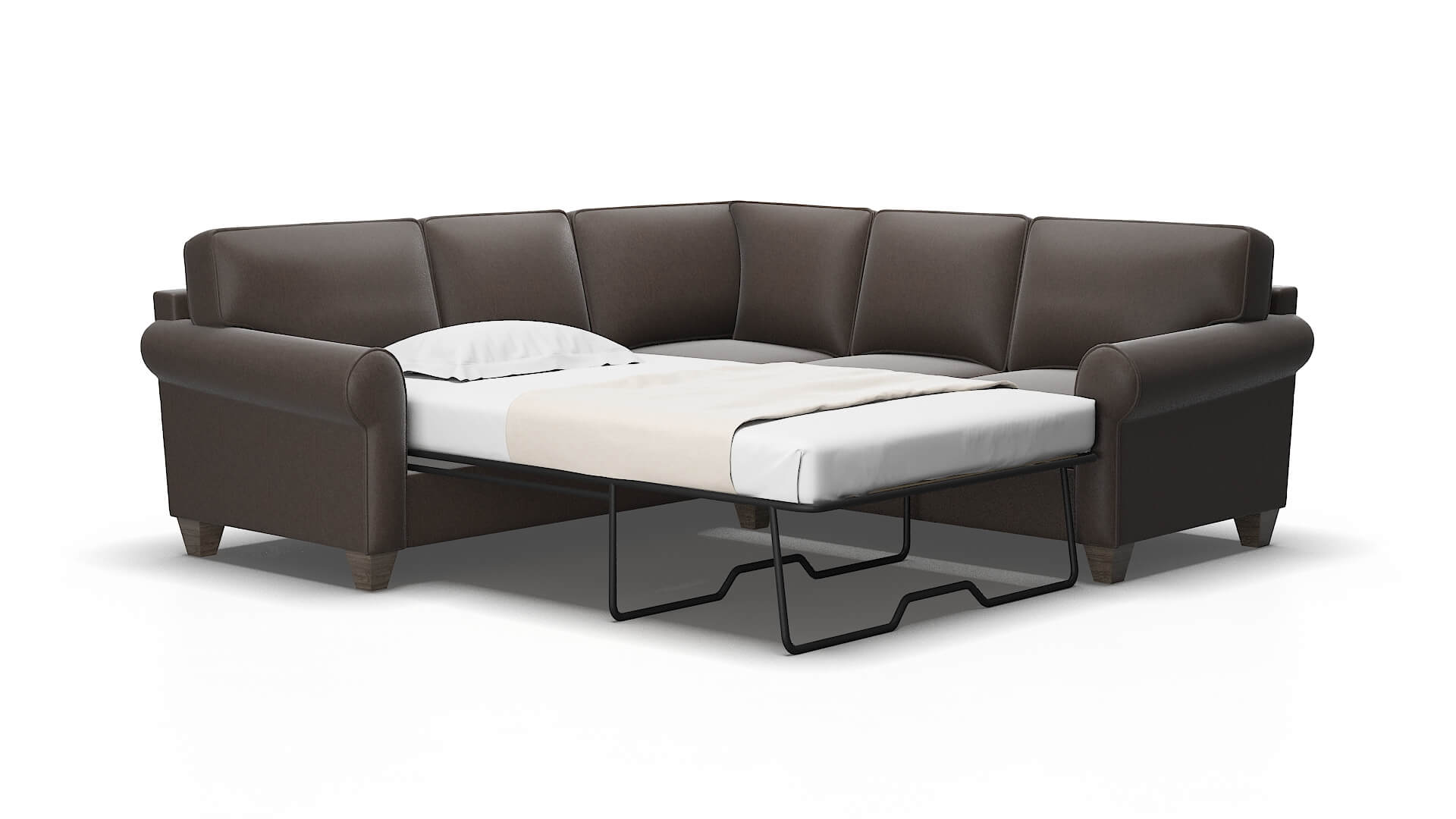 Augusta Naples Graphite Sectional Sleeper Espresso legs 2