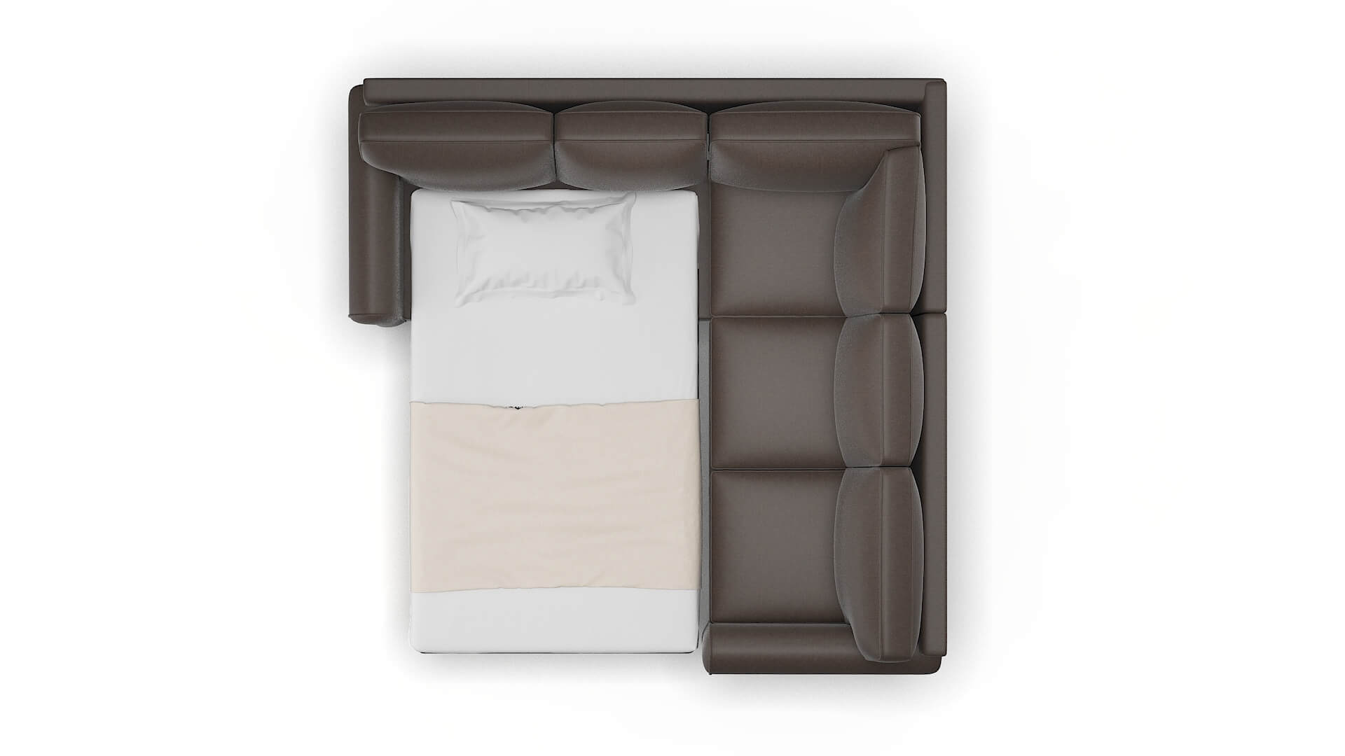 Augusta Naples Graphite Sectional Sleeper Espresso legs 3