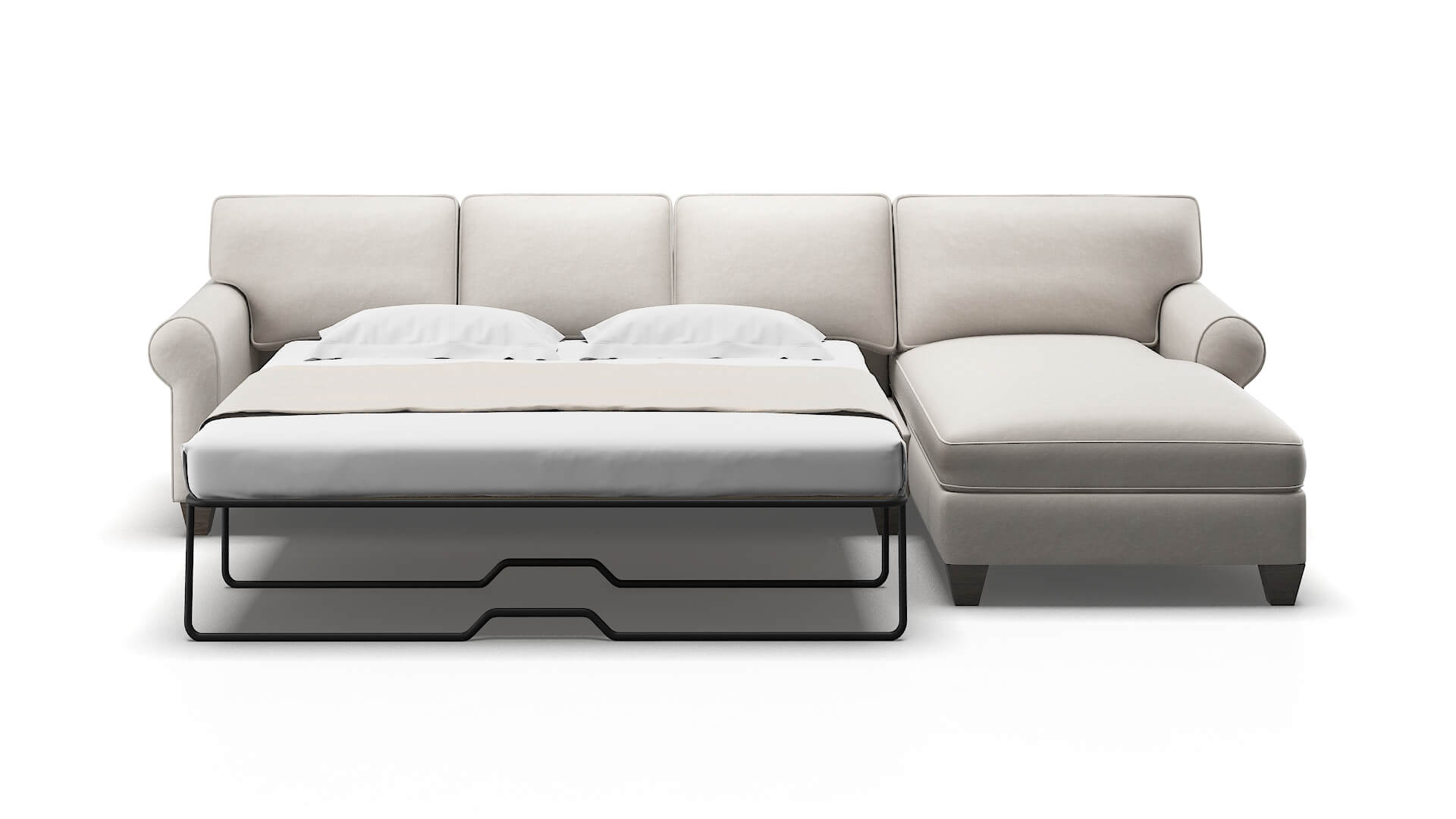 Augusta Noble Grey Panel Sleeper Espresso legs 1