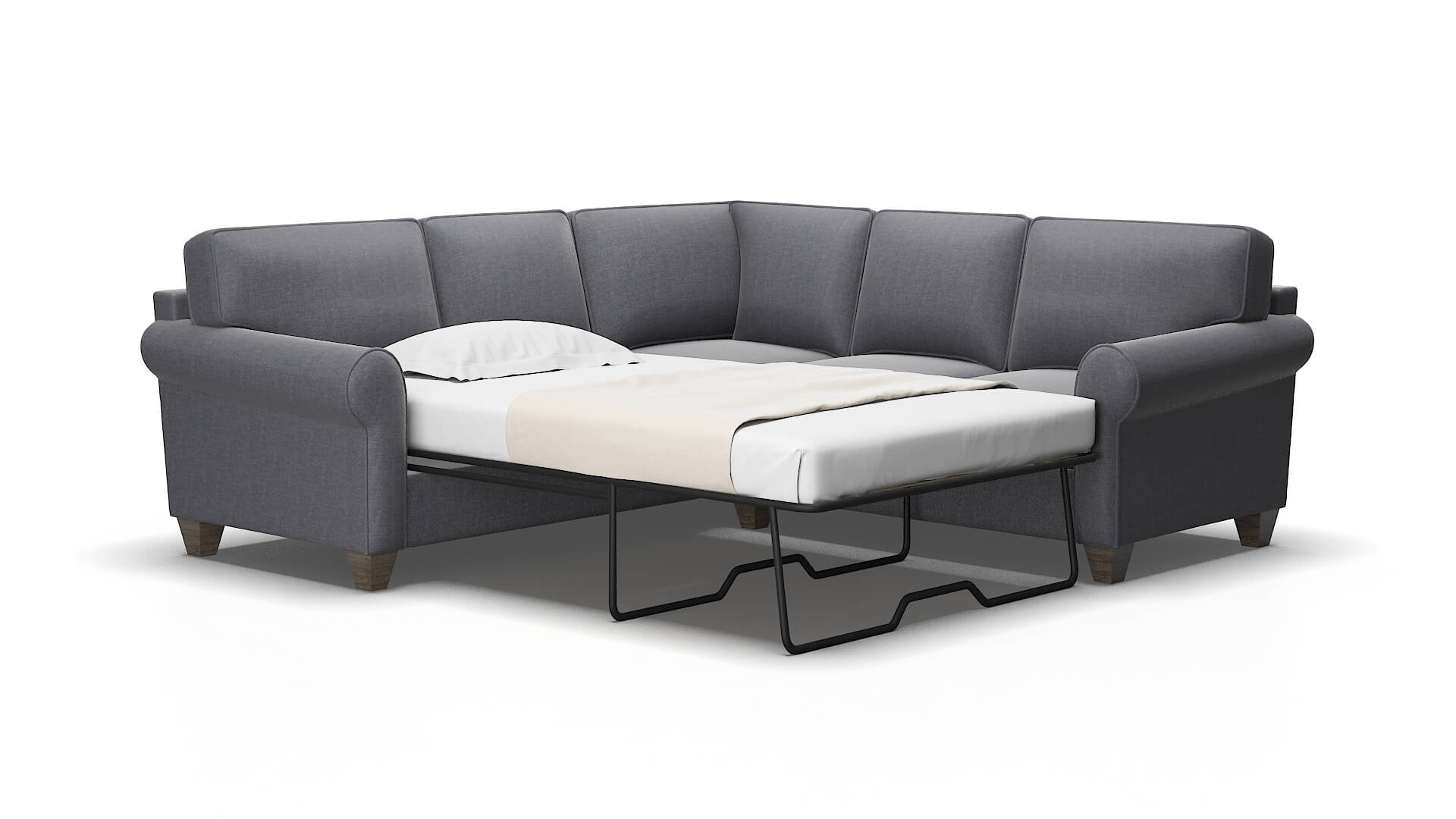Augusta Notion Graphite Sectional Sleeper Espresso legs 2