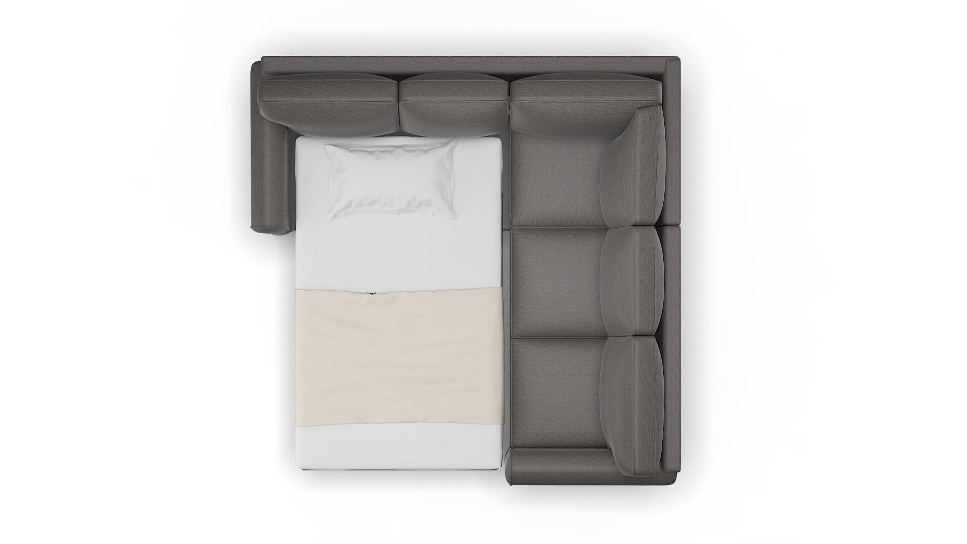 Augusta Oscar Charcoal Sectional Sleeper Espresso legs 3