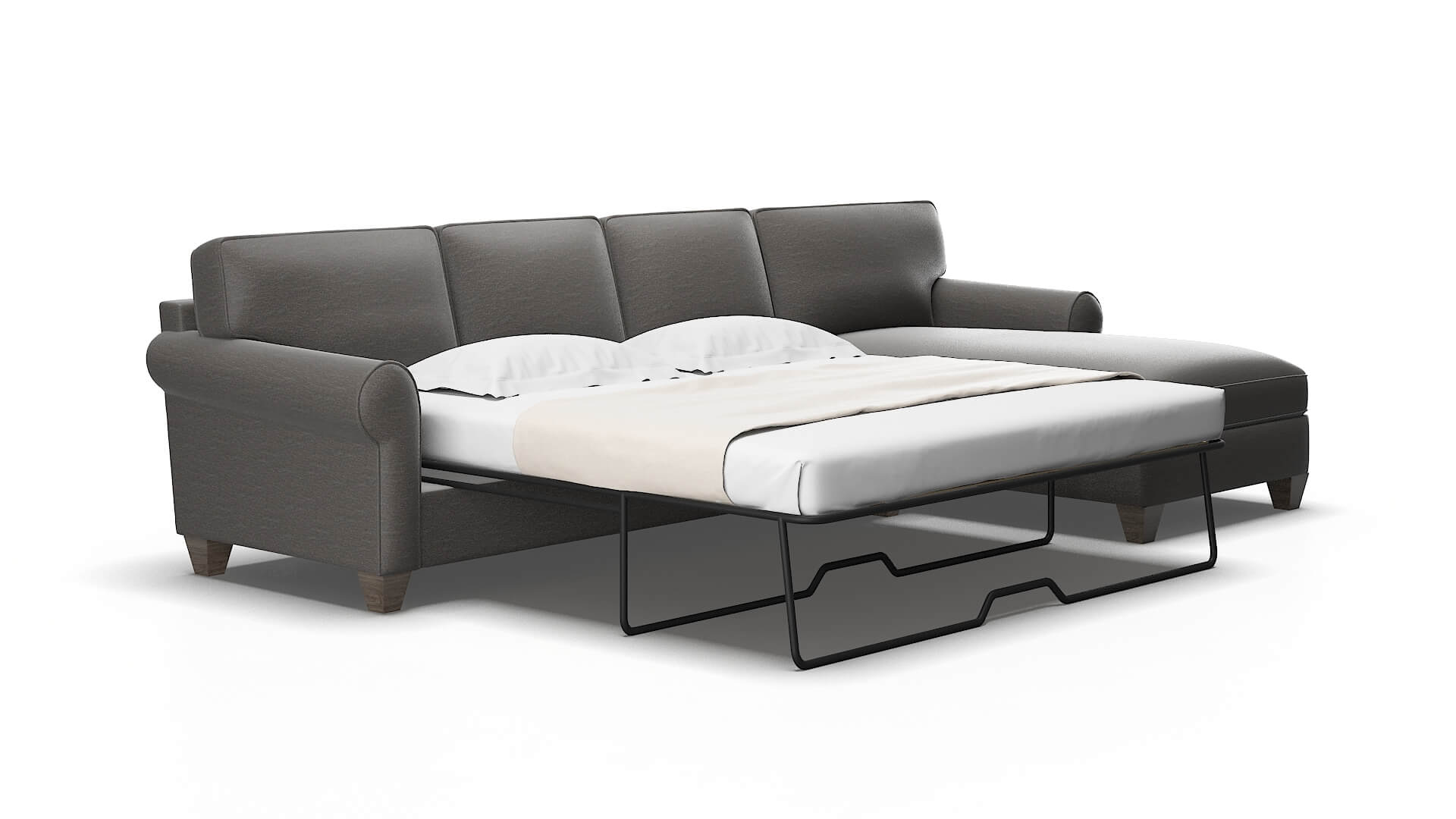 Augusta Oscar grey Panel sleeper Espresso Legs  2