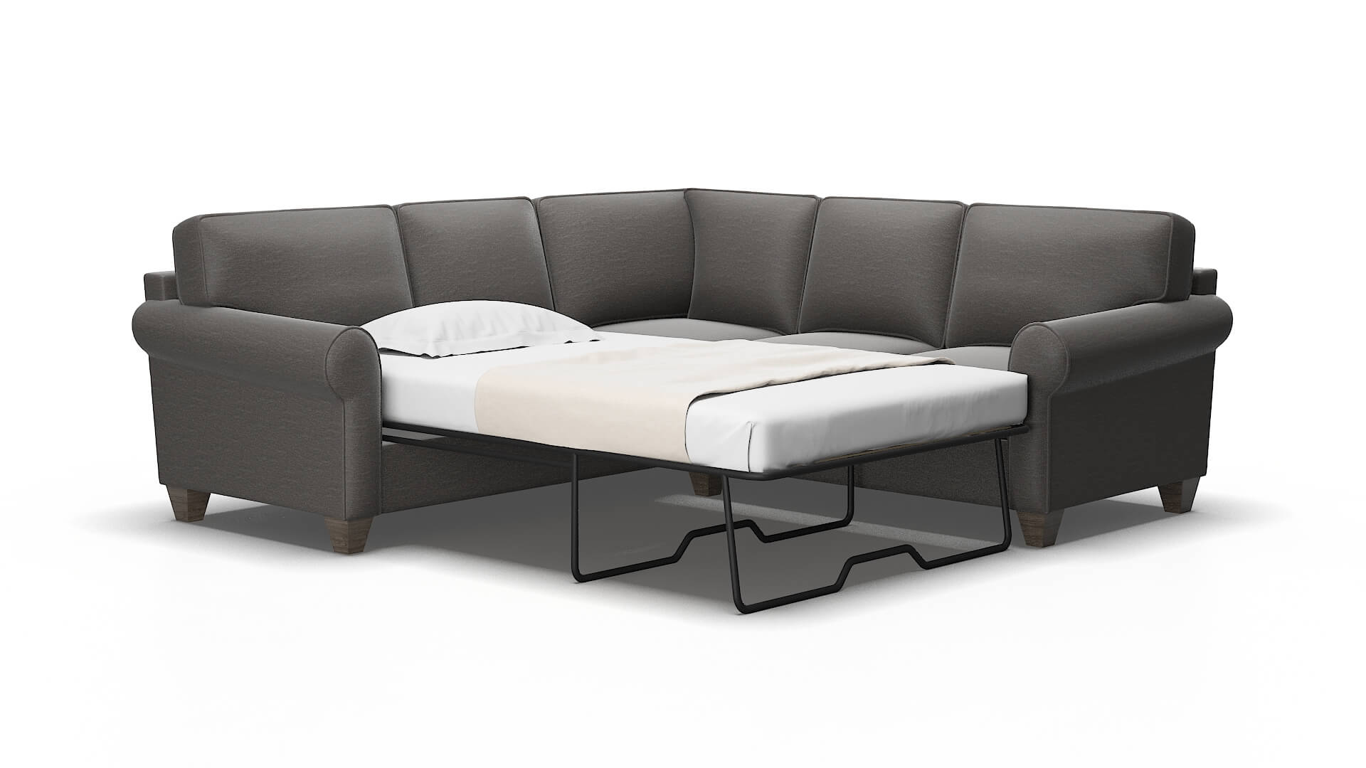Augusta Oscar grey Sectional sleeper Espresso Legs  2