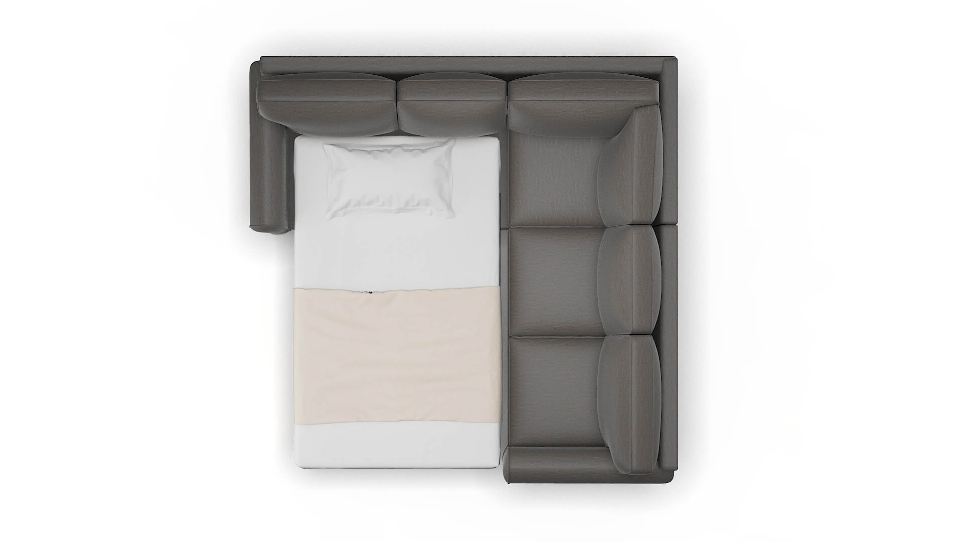 Augusta Oscar Grey Sectional Sleeper Espresso legs 3