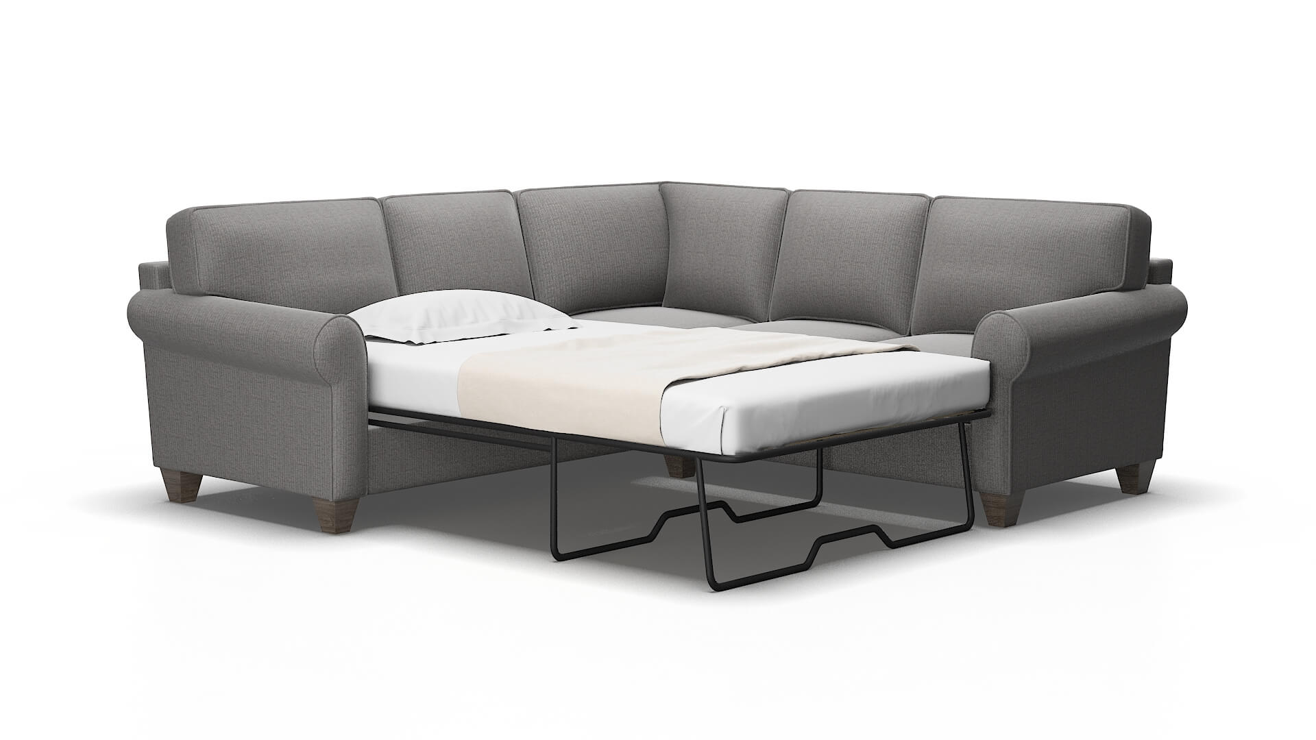 Augusta Parker graphite Sectional sleeper Espresso Legs  2