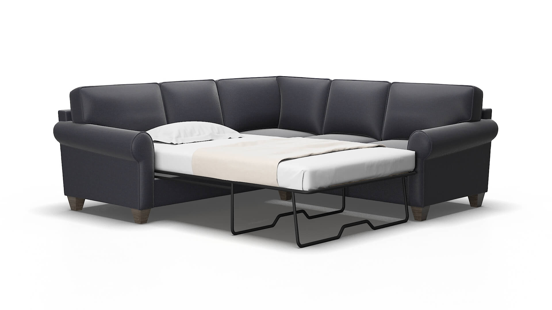 Augusta Parker midnight Sectional sleeper Espresso Legs  2