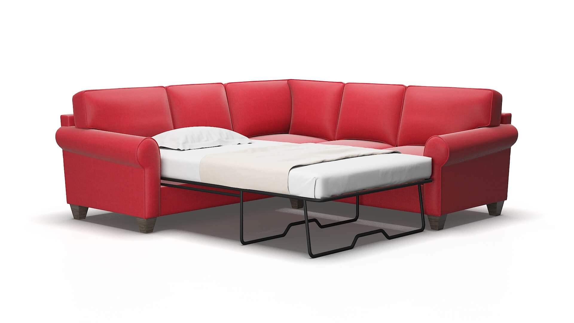 Augusta Pauline ruby Sectional sleeper Espresso Legs  2