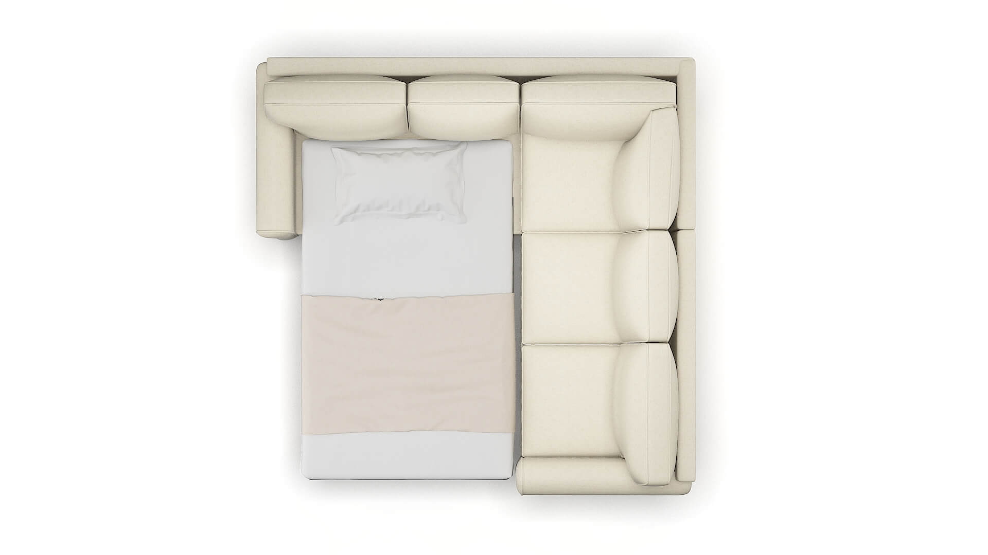 Augusta Redondo Oyster Sectional Sleeper Espresso legs 3